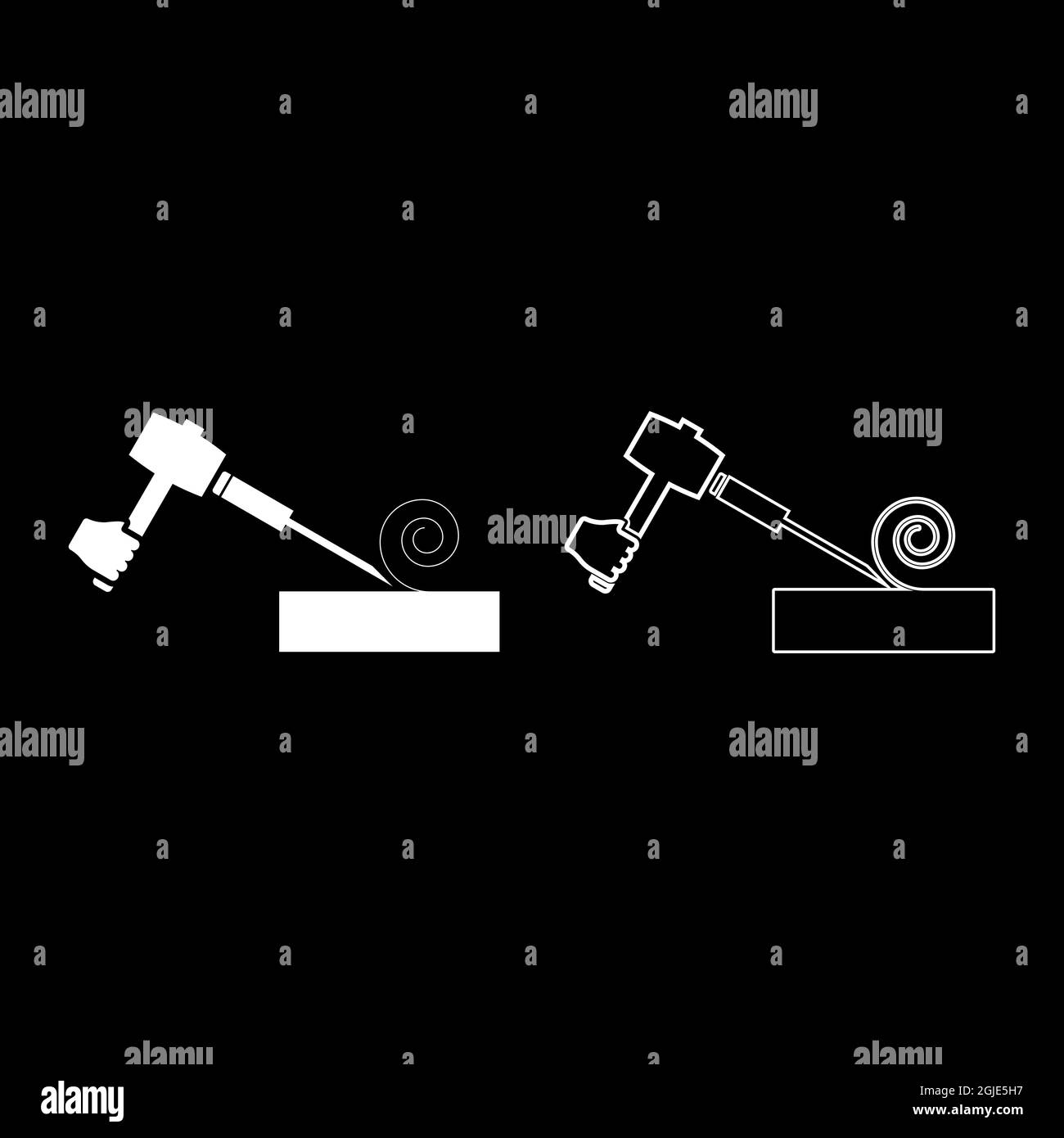 Wood hammer with chisel using treatment surface shavings use arm