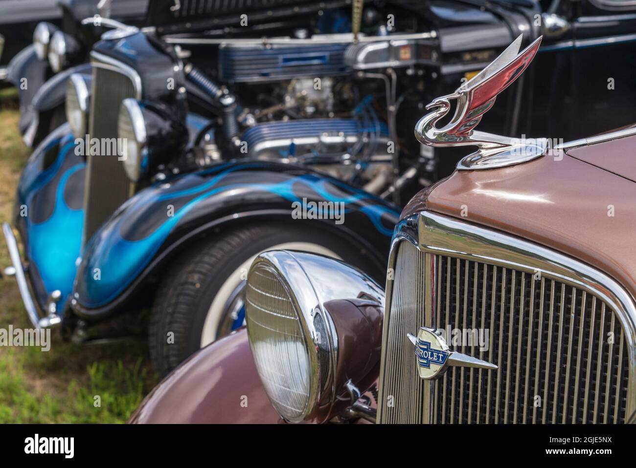 Massachusetts Hot Rods USA, Massachusetts, Cape Ann, Gloucester. Antique car, 1950's-era Hot ...