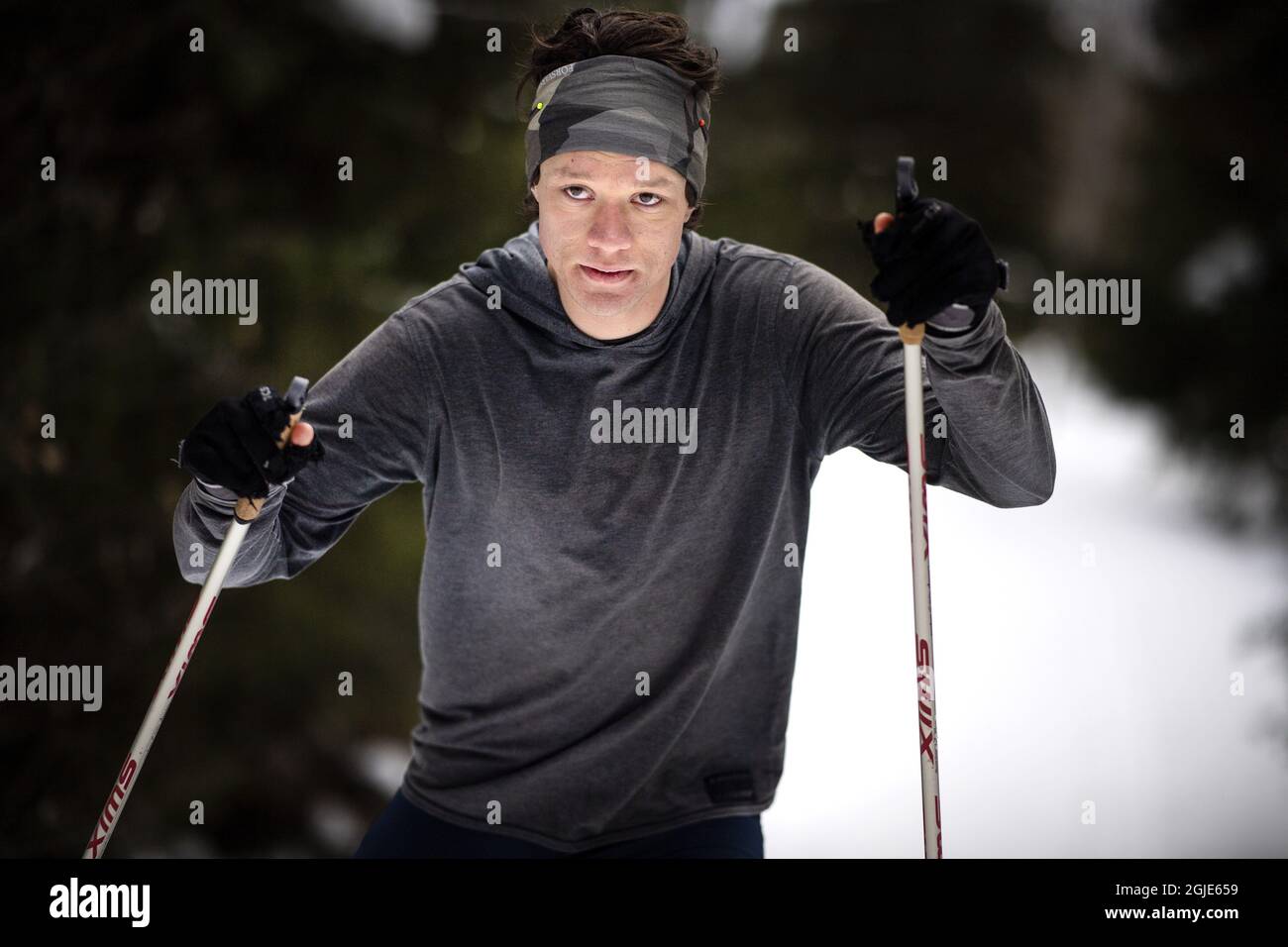 Swedish speed skater Nils van der Poel training in Duved, Sweden, March 15, 2021. Photo: Pontus ...