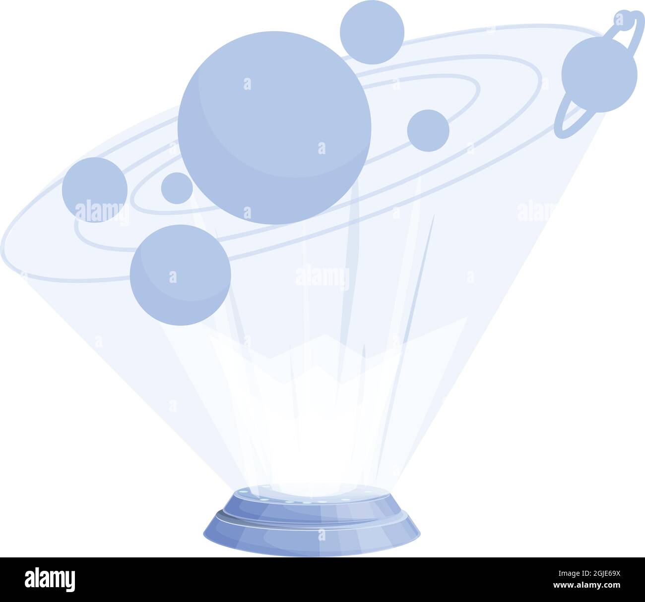 Solar system hologram icon cartoon vector. Space future. Augmented reality Stock Vector