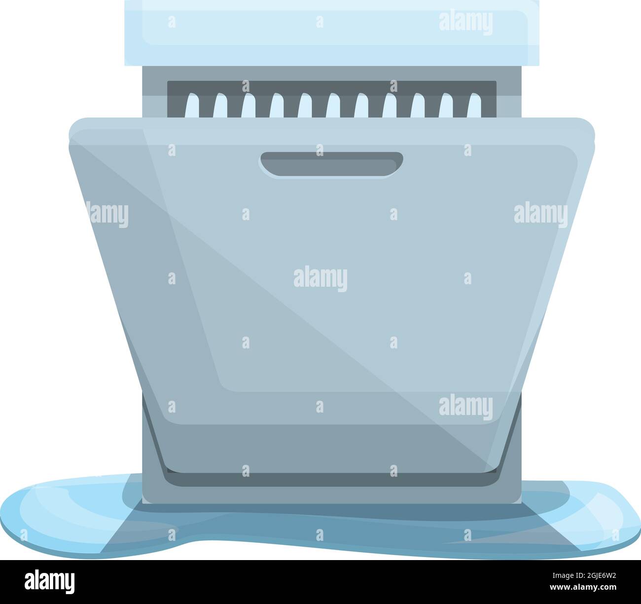 Leaking dishwasher icon cartoon vector. Plumber service. Broken ...