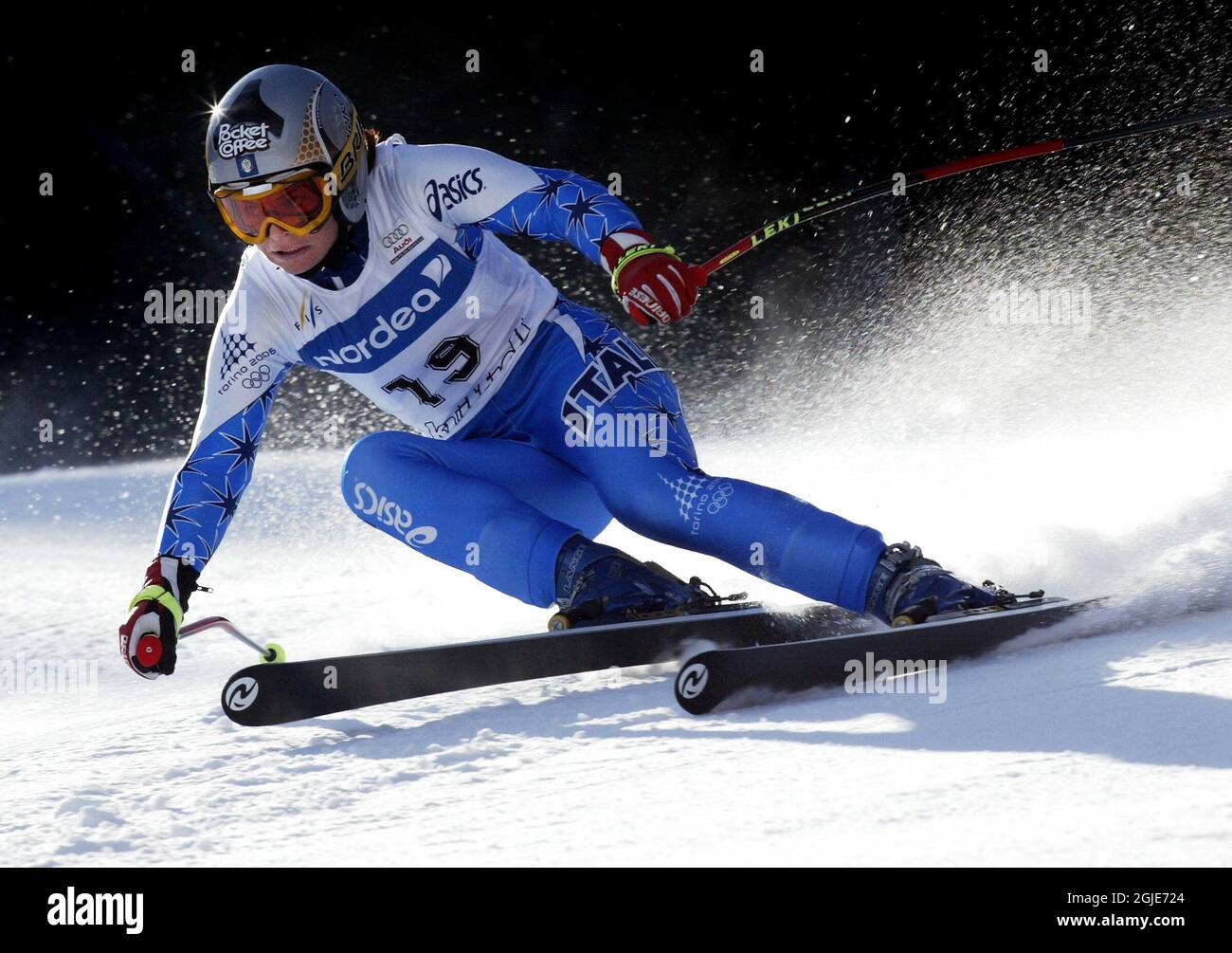Italy's Karen Putzer in action during the World Super-G Alpine Cup Stock Photo