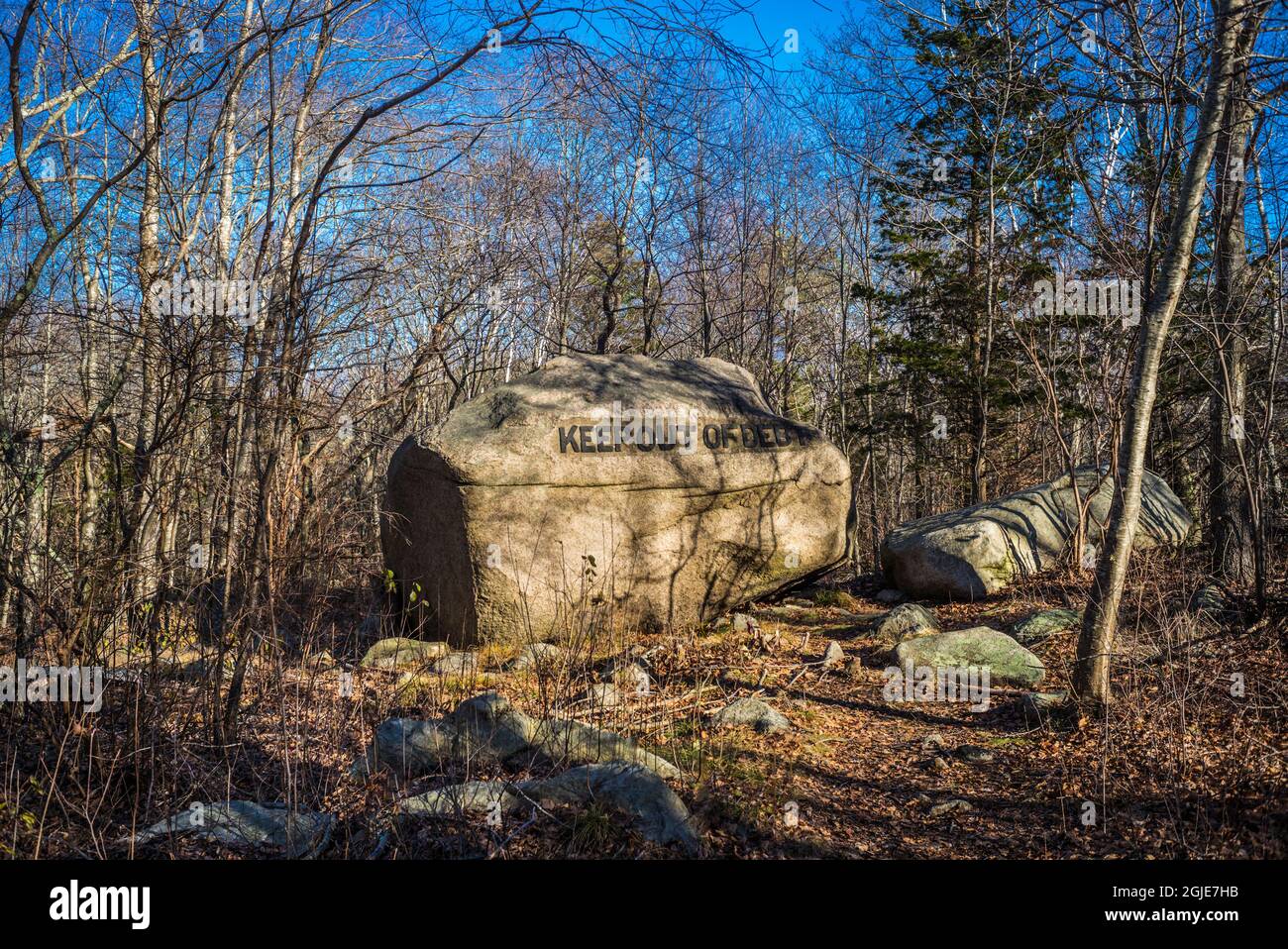 USA, Massachusetts, Cape Ann, Gloucester. Dogtown Rocks, inspirational ...