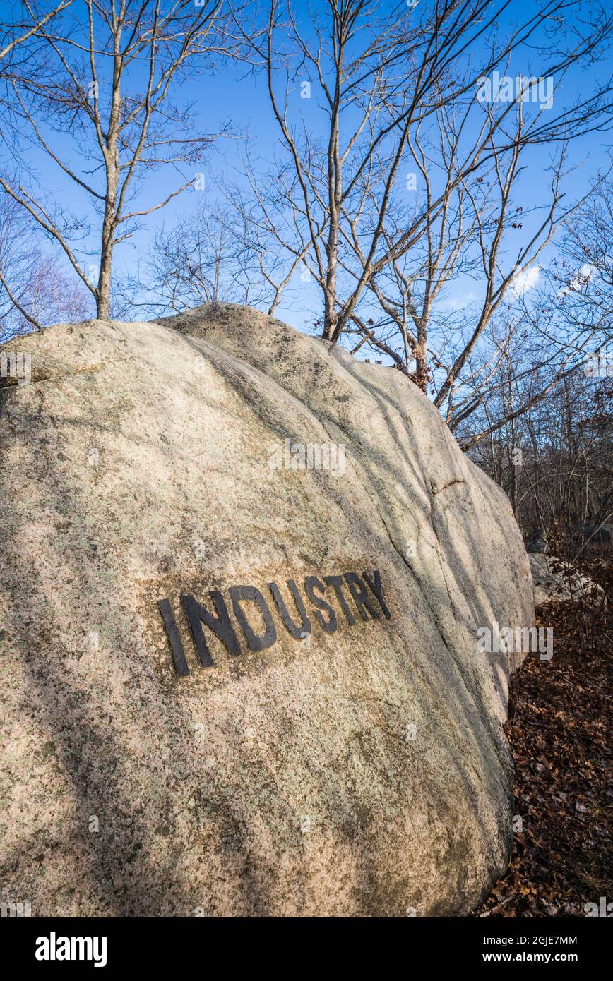 USA, Massachusetts, Cape Ann, Gloucester. Dogtown Rocks, inspirational ...