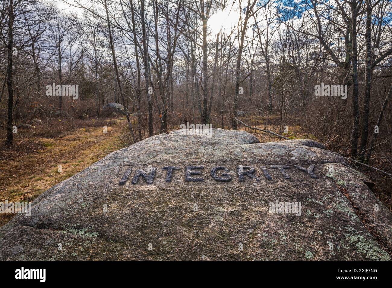 USA, Massachusetts, Cape Ann, Gloucester. Dogtown Rocks, inspirational ...