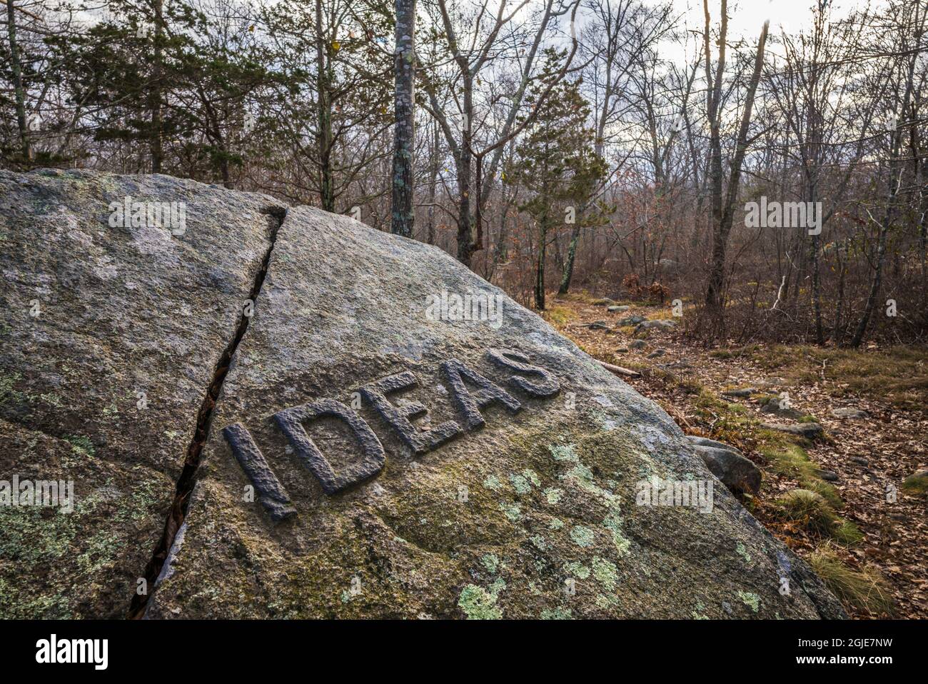 USA, Massachusetts, Cape Ann, Gloucester. Dogtown Rocks, inspirational ...