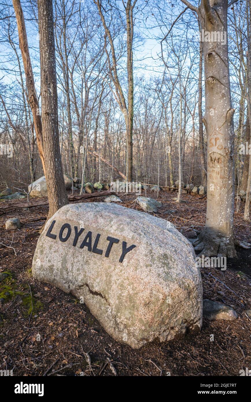 USA, Massachusetts, Cape Ann, Gloucester. Dogtown Rocks, inspirational ...