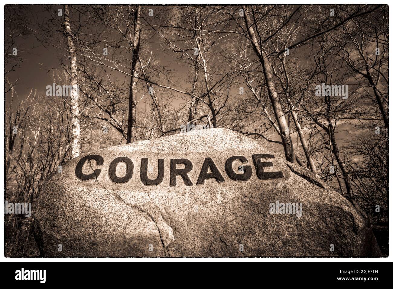 USA, Massachusetts, Cape Ann, Gloucester. Dogtown Rocks, inspirational ...