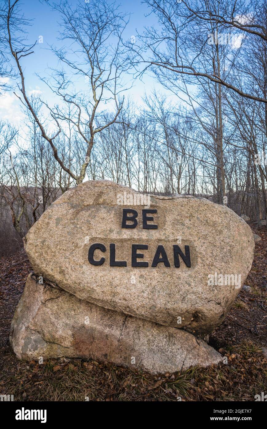 USA, Massachusetts, Cape Ann, Gloucester. Dogtown Rocks, inspirational ...