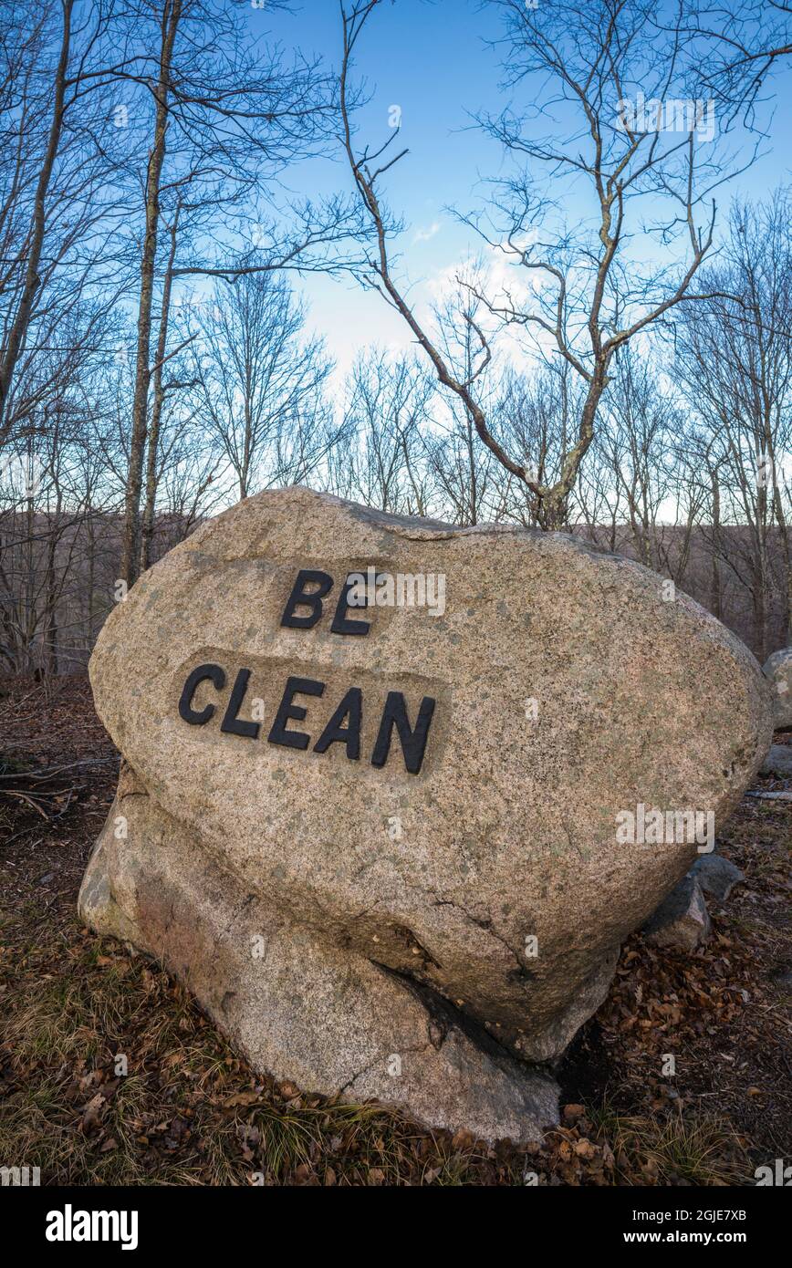 USA, Massachusetts, Cape Ann, Gloucester. Dogtown Rocks, inspirational ...