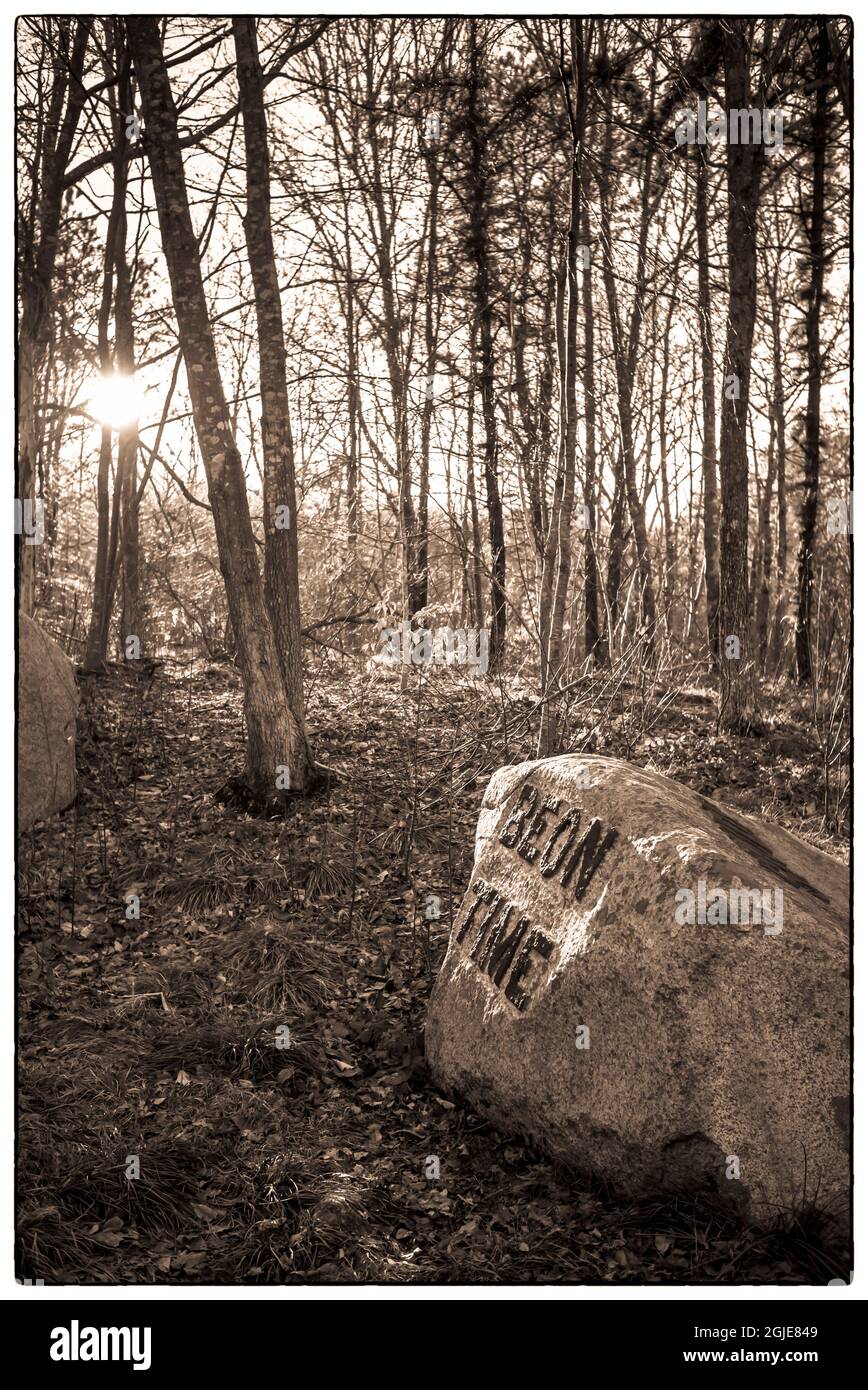 USA, Massachusetts, Cape Ann, Gloucester. Dogtown Rocks, inspirational ...
