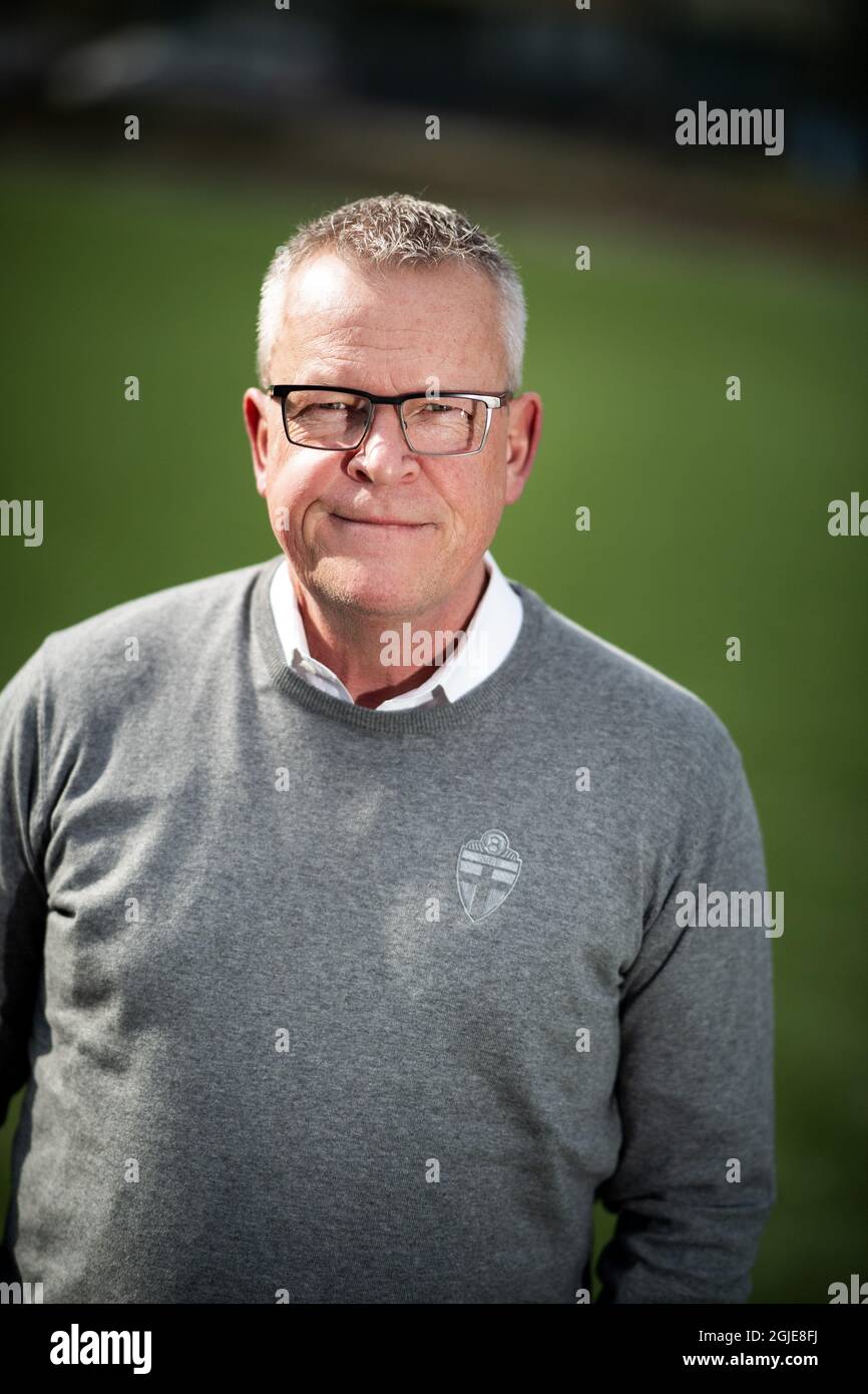 Janne Andersson, team manager for the Swedish national football team, photographed in Stockholm, Sweden, April 21, 2021. Photo: Pontus Lundahl / TT / code 10050  Stock Photo