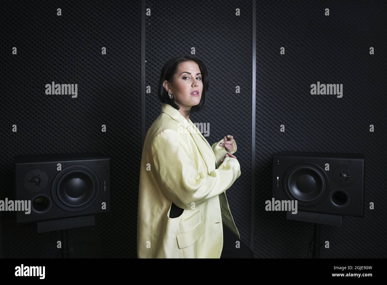 Swedish singer Molly Sandén who voiced all songs performed by Rachel McAdams’ character, Sigrit Ericksdóttir, in “Eurovision Song Contest: The Story of Fire Saga”, photographed in Stockholm, Sweden, on April 20, 2021. Molly sang “Husavik” on the Oscars pre-show. Photo: Anna Tarnhuvud / TT / code 2732  Stock Photo