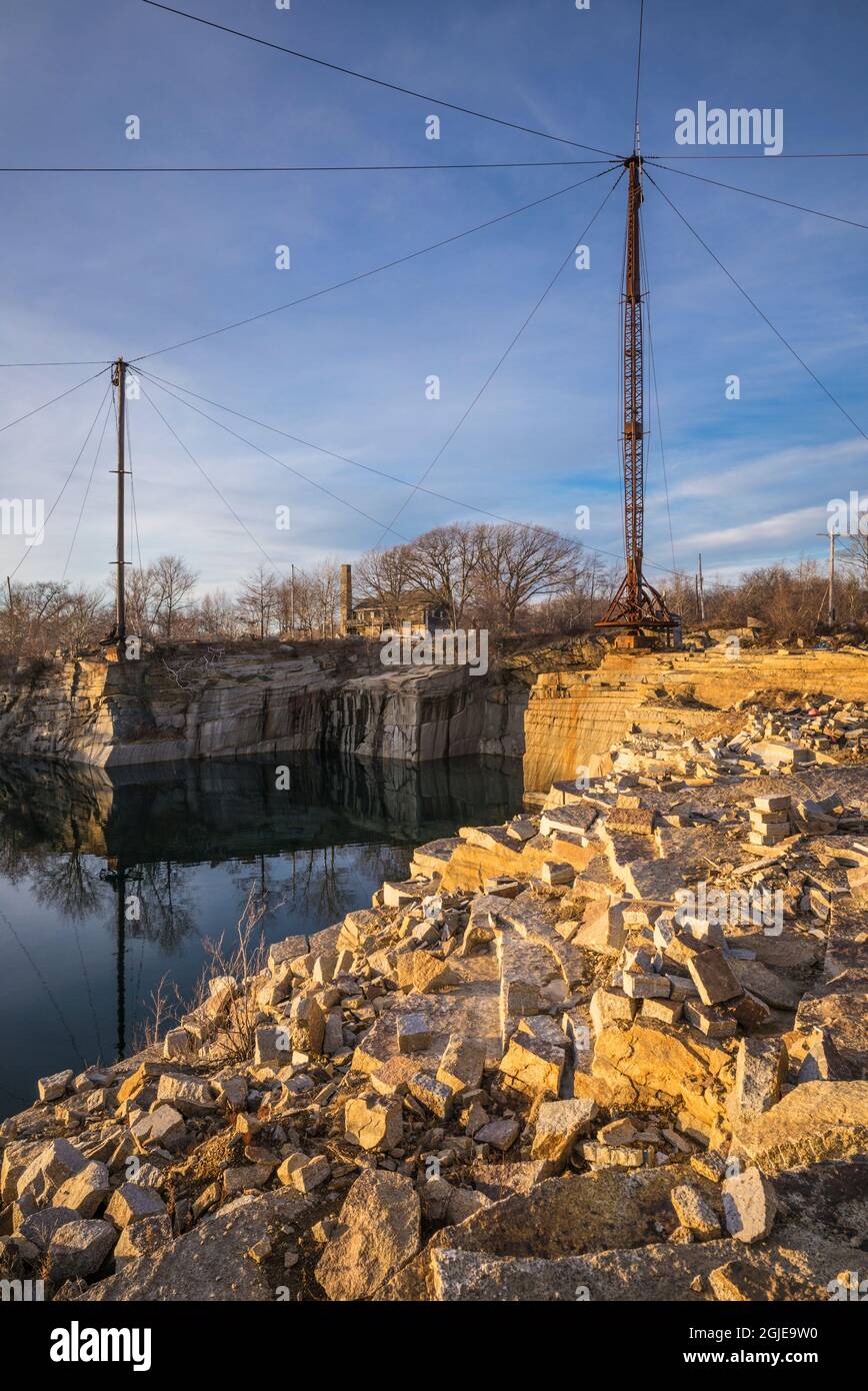 USA, Massachusetts, Cape Ann, Gloucester. Granite quarry, one of the last surviving quarries on