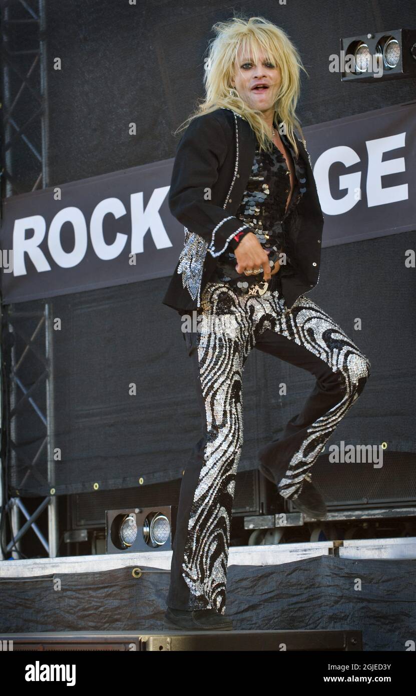 Finnish glam band Hanoi Rocks played Friday on Sweden Rock Festival 2008 in Solvesborg. Stock Photo