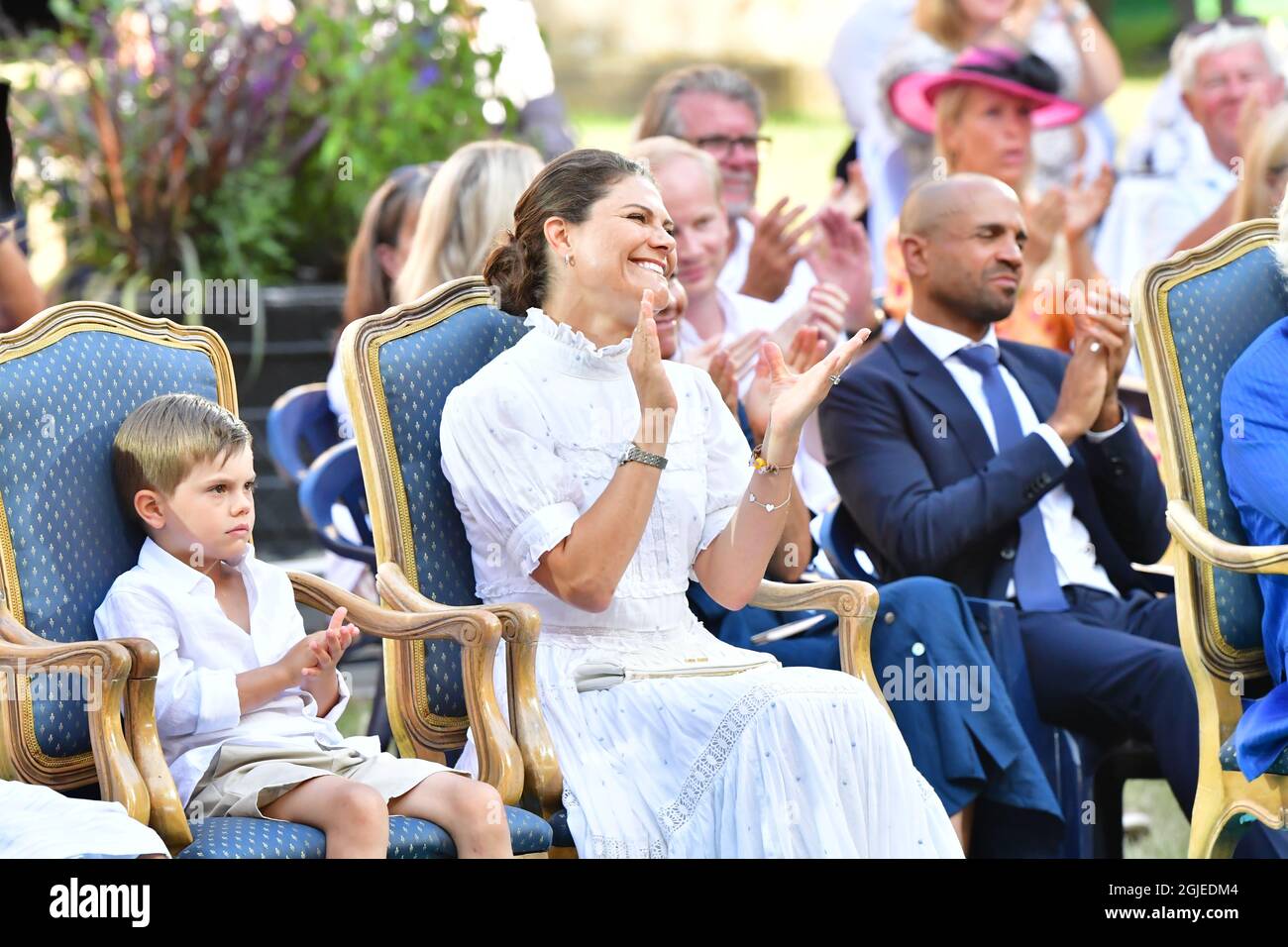 Sweden's Prince Oscar and Crown Princess Victoria during the