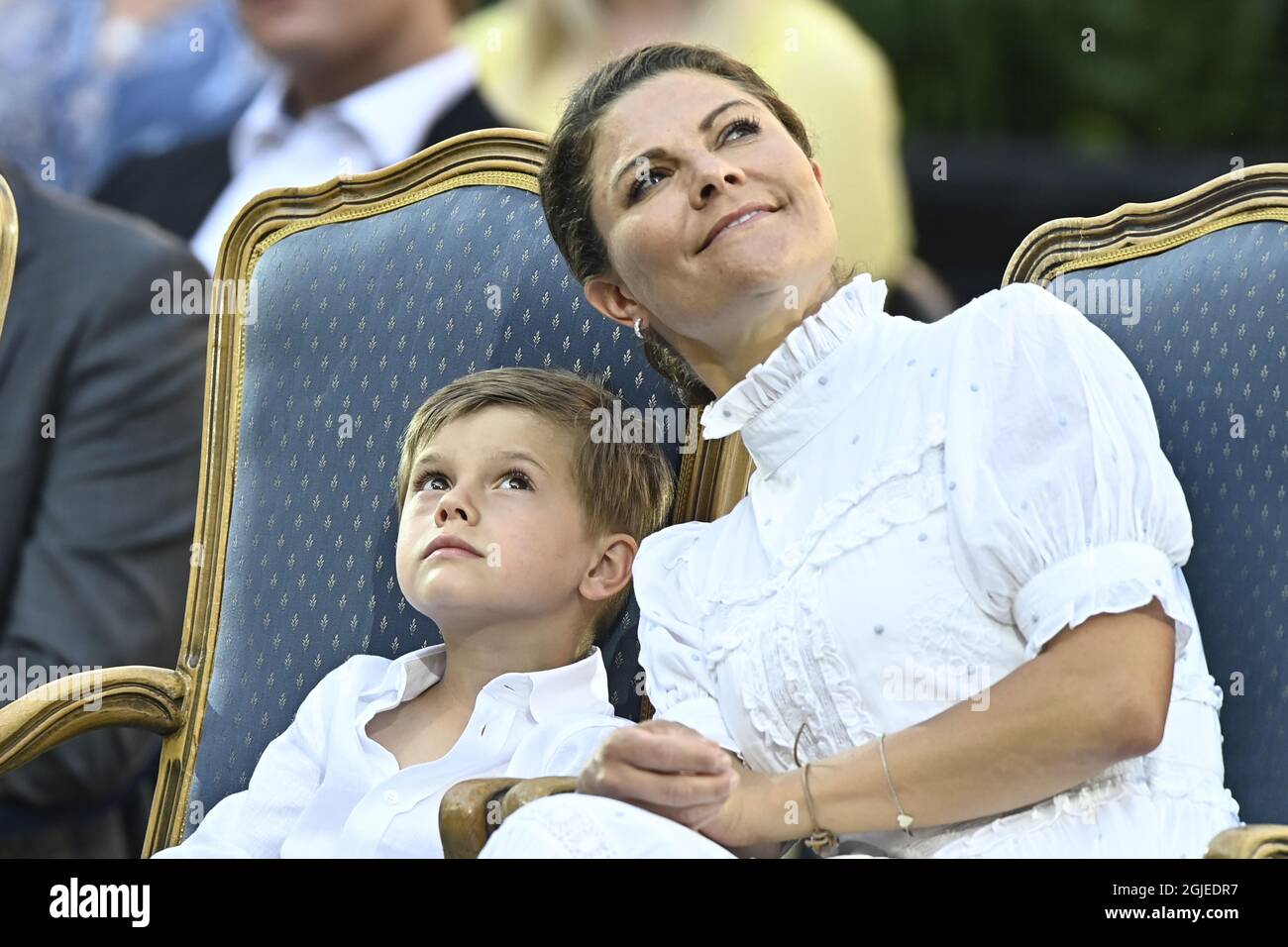 Sweden's Prince Oscar and Crown Princess Victoria during the