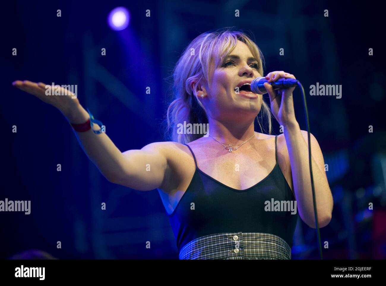 British musician Duffy, performs at the Roskilde Festival south of