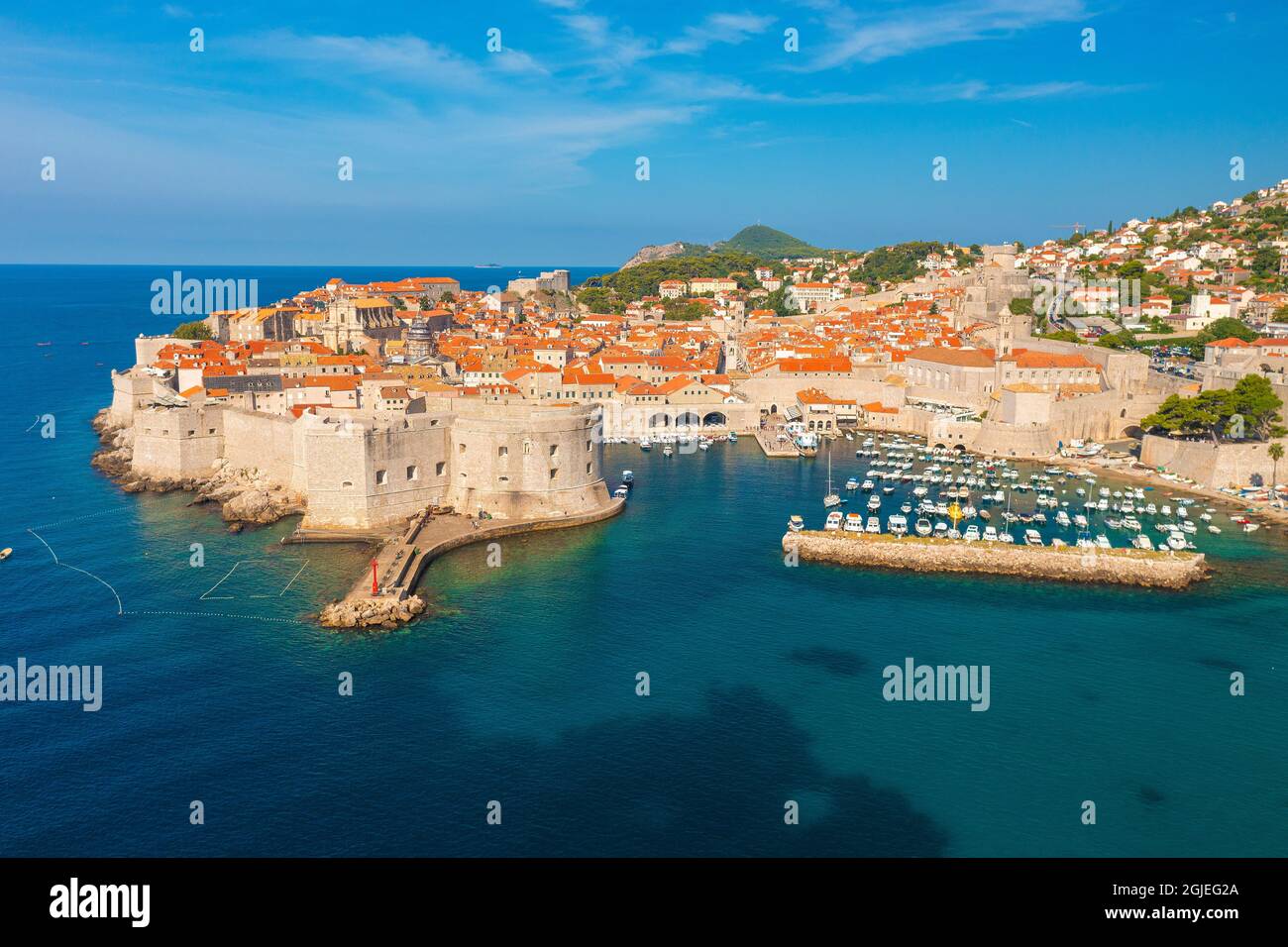 Aerial view of the old town of Dubrovnik Stock Photo