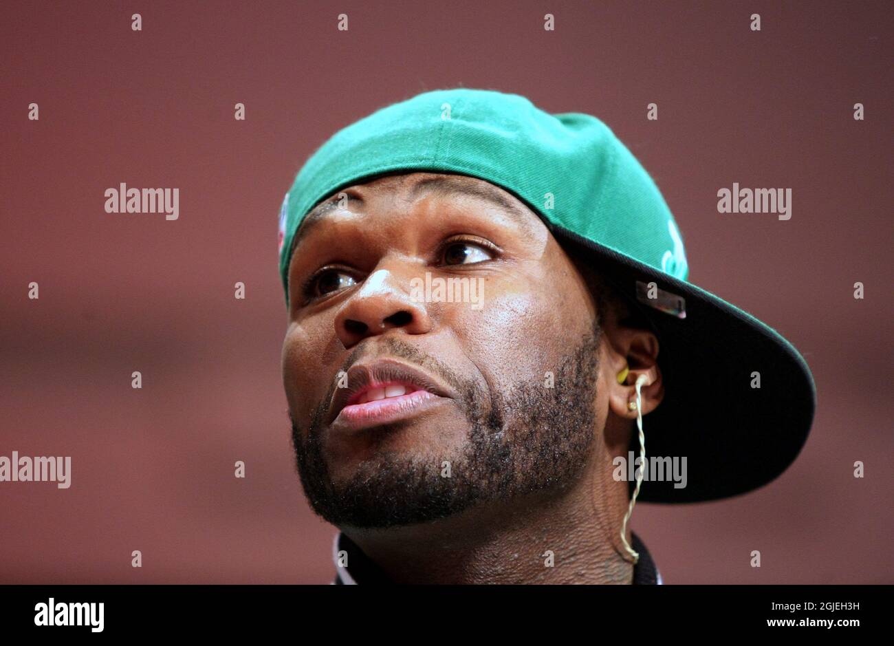 American rapper Curtis Jackson, also known as '50 Cent,' with G Unit performs on the Turkish television programme 'Varmisin Yokmusun' at Acun Medya Studios in Istanbul. Stock Photo