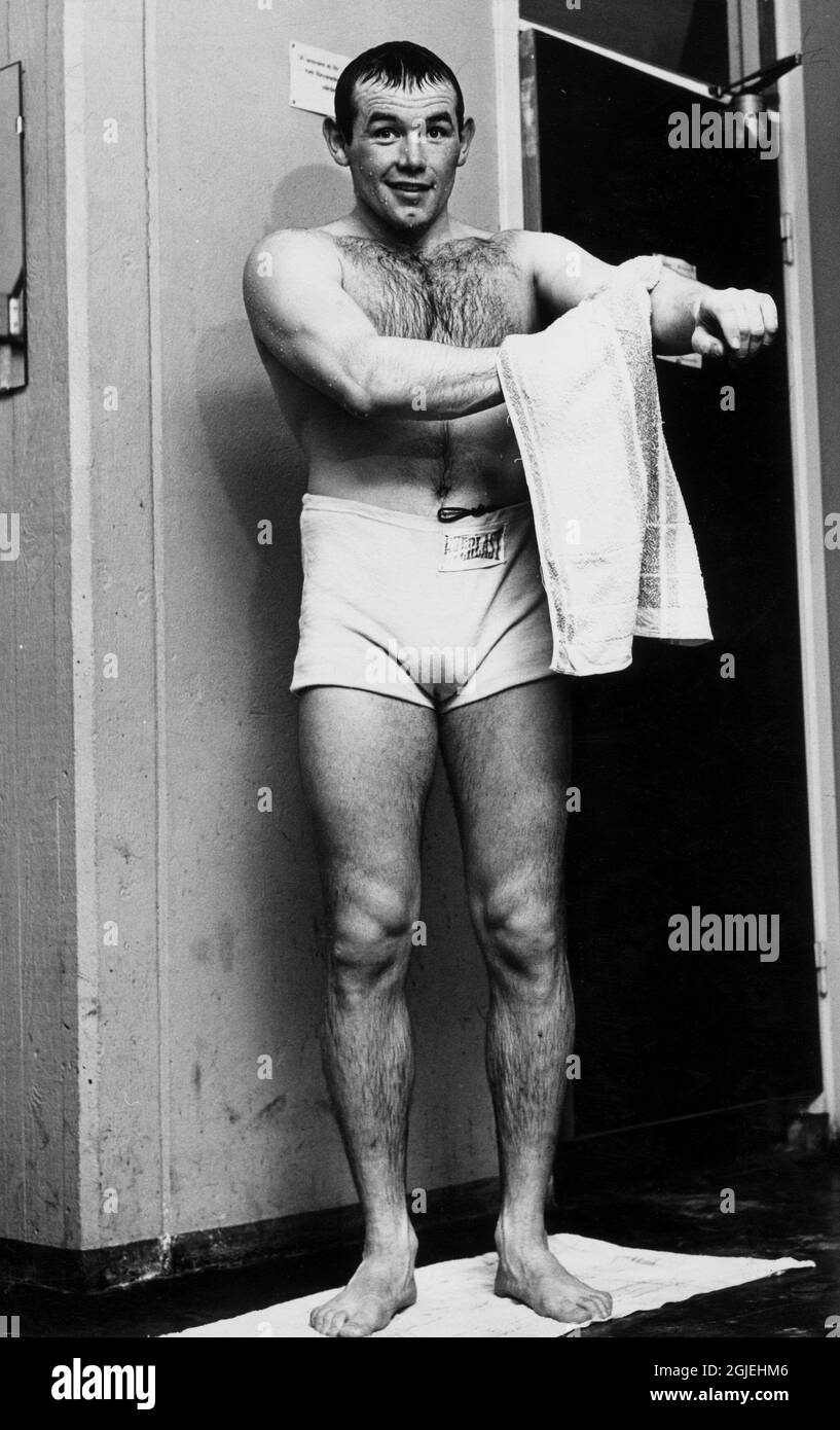 Swedish heavyweight boxing champion Ingemar Johansson pictured after a  training in 1962 Stock Photo - Alamy