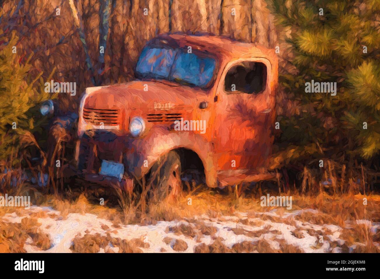 USA, Minnesota, Hinckley. Abstract of abandoned vintage truck Stock