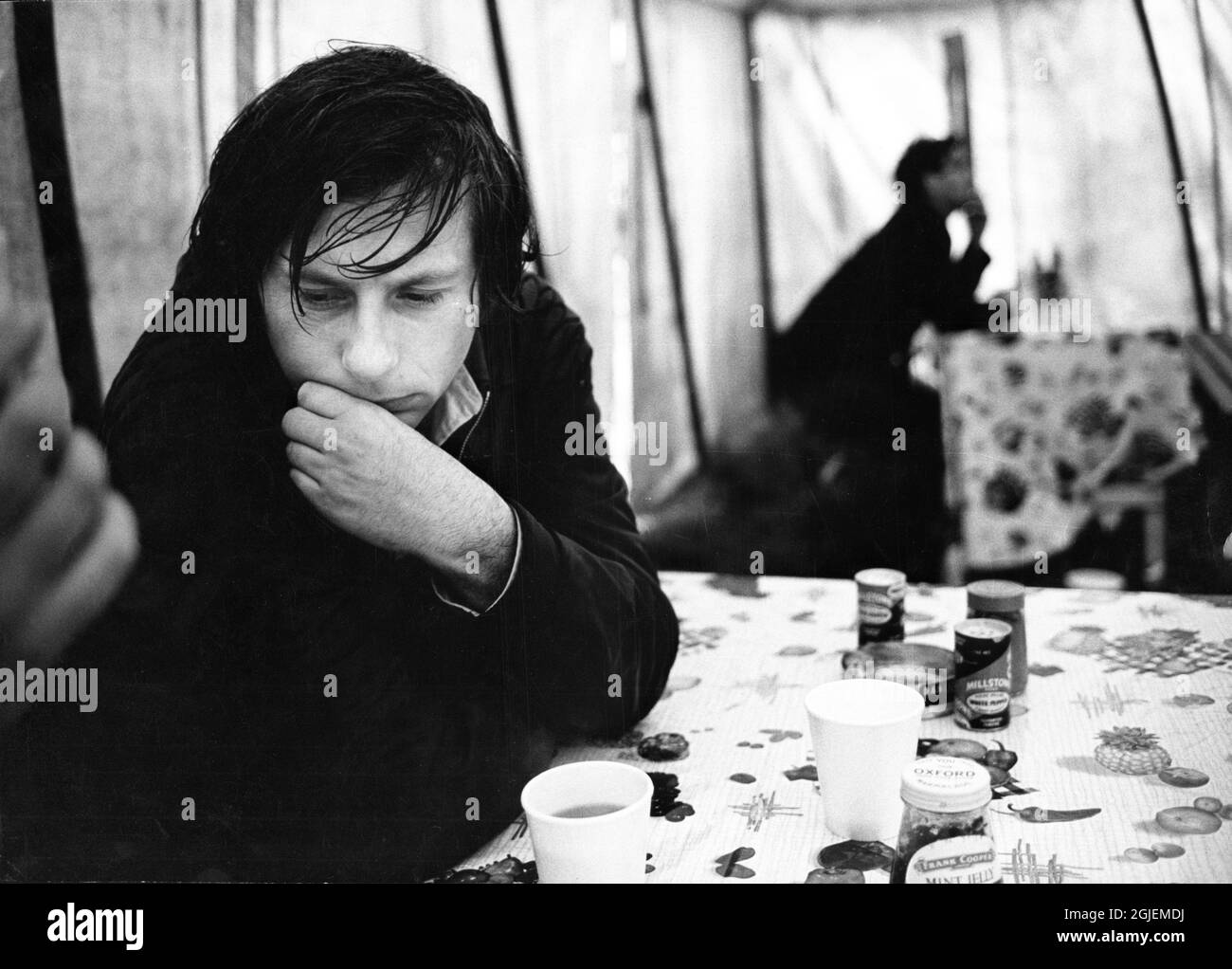 Polish film director Roman Polanski in a restaurant in England Stock Photo