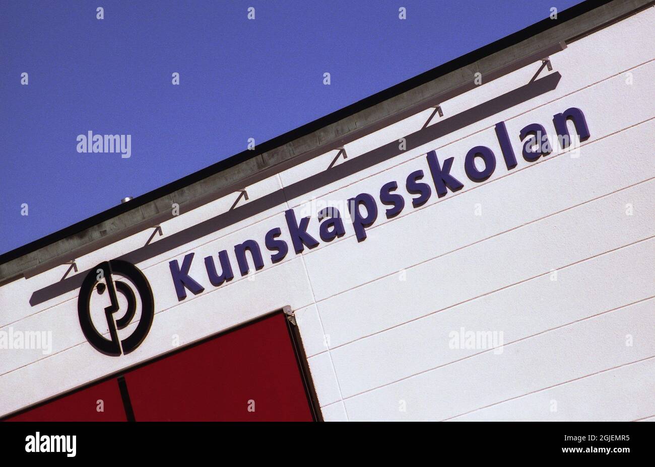 The Kunskapsskolan logo in Stockholm. Kunskapsskolan or The Knowledge School is today the largest concern of the Swedish free school system. Stock Photo
