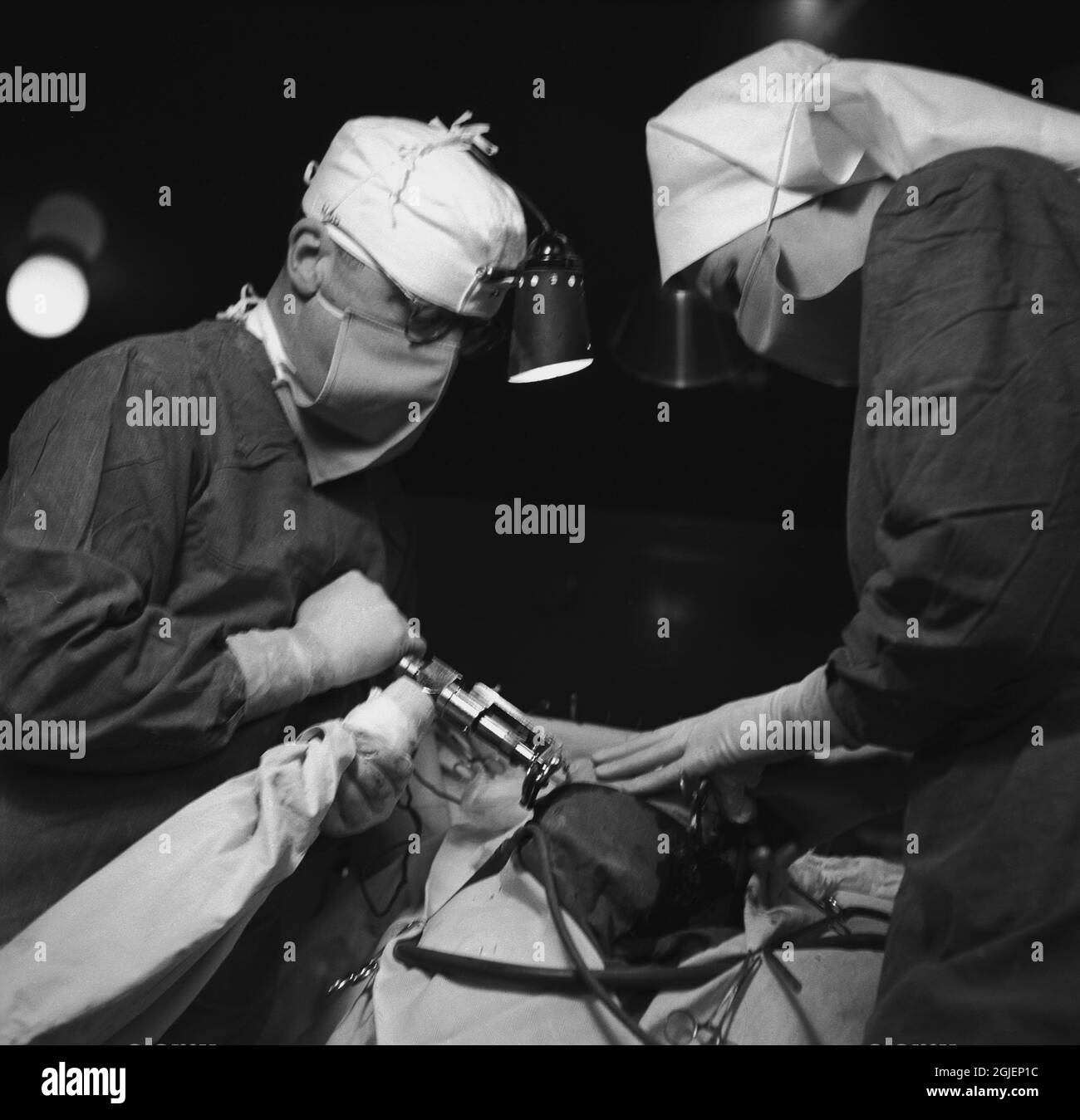 EDITORS NOTE GRAPHIC CONTENT. A lobotomy of a male patient at