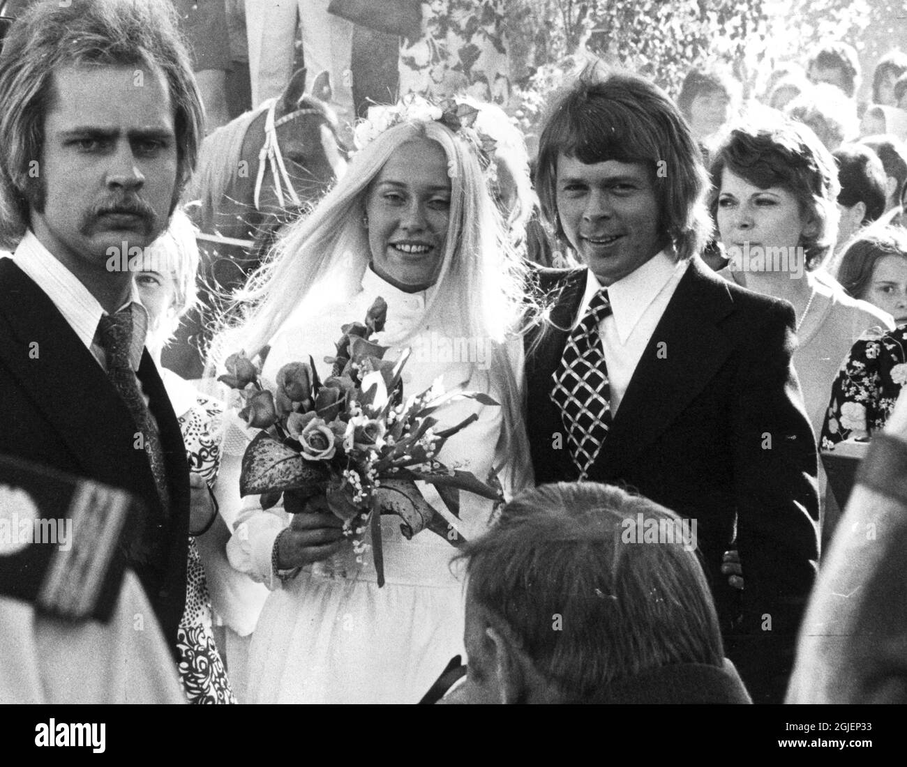 Abba's Agnetha Faltskog and Bjorn Ulvaeus get married Stock Photo - Alamy