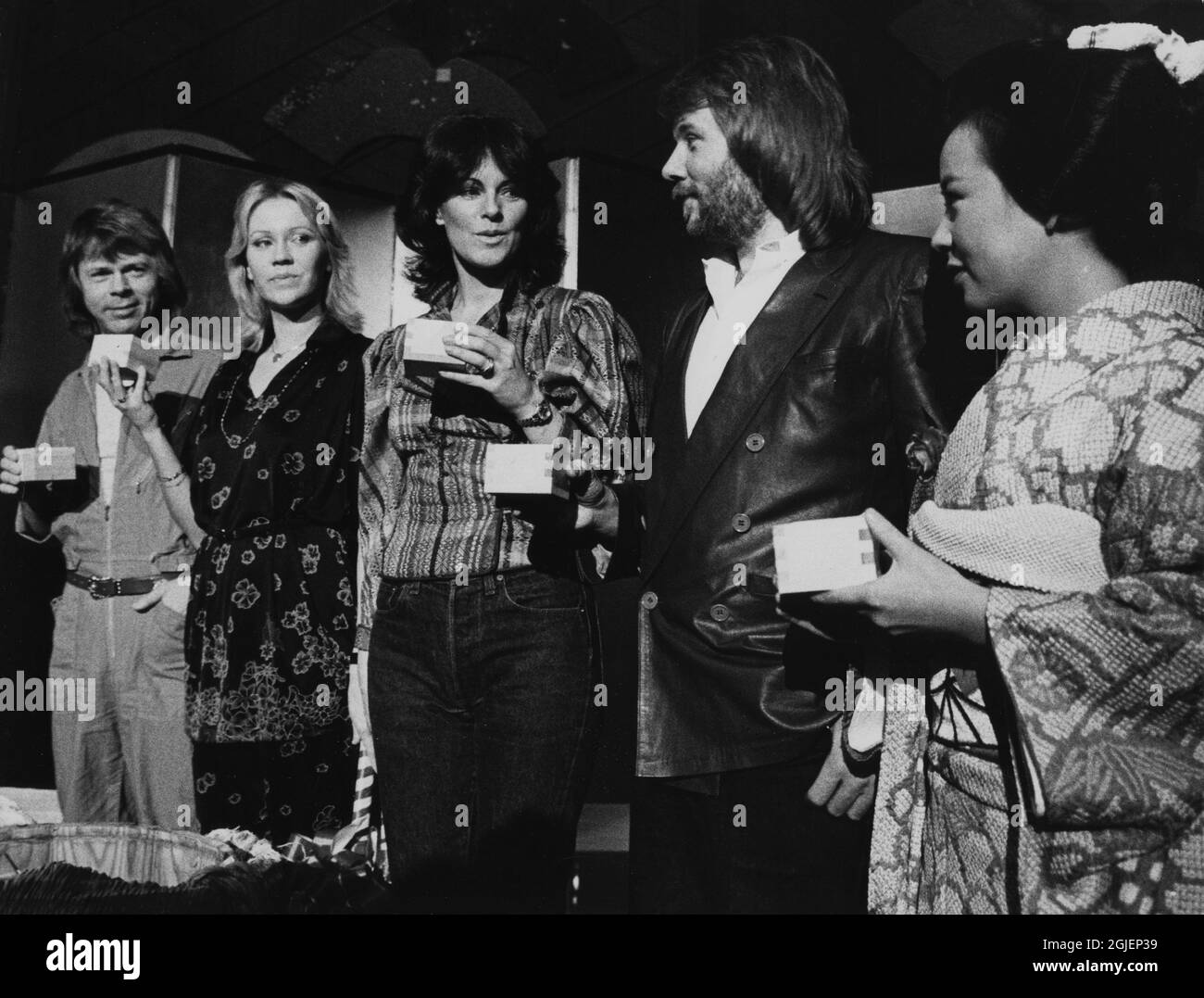 ABBA in Japan, from left Bjorn Ulvaeus, Agnetha Faltskog, Anni ABBA in Japan, from left Bjorn Ulvaeus, Agnetha Faltskog, Anni