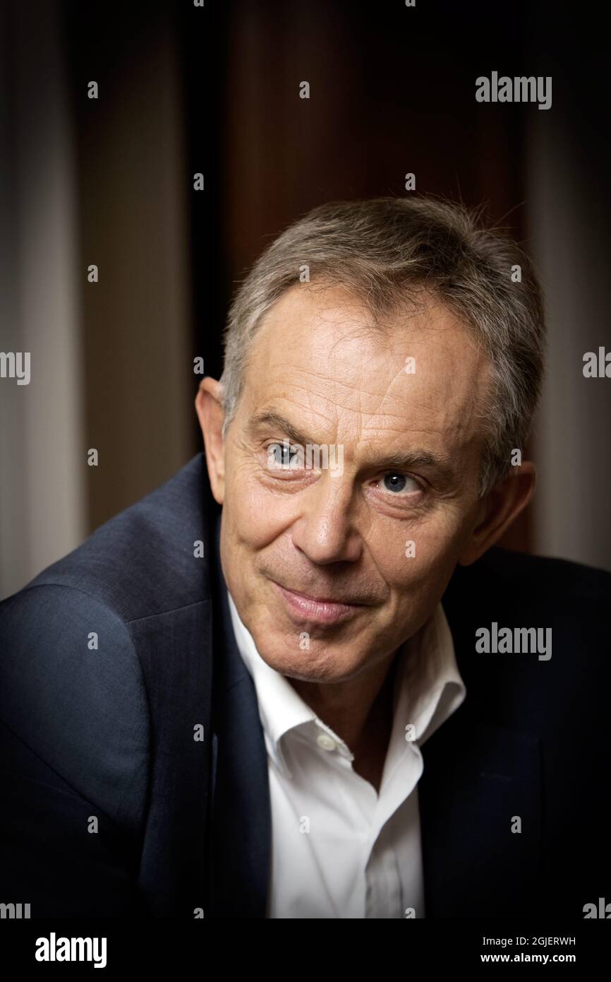 Former British Prime Minister Tony Blair photographed when visiting