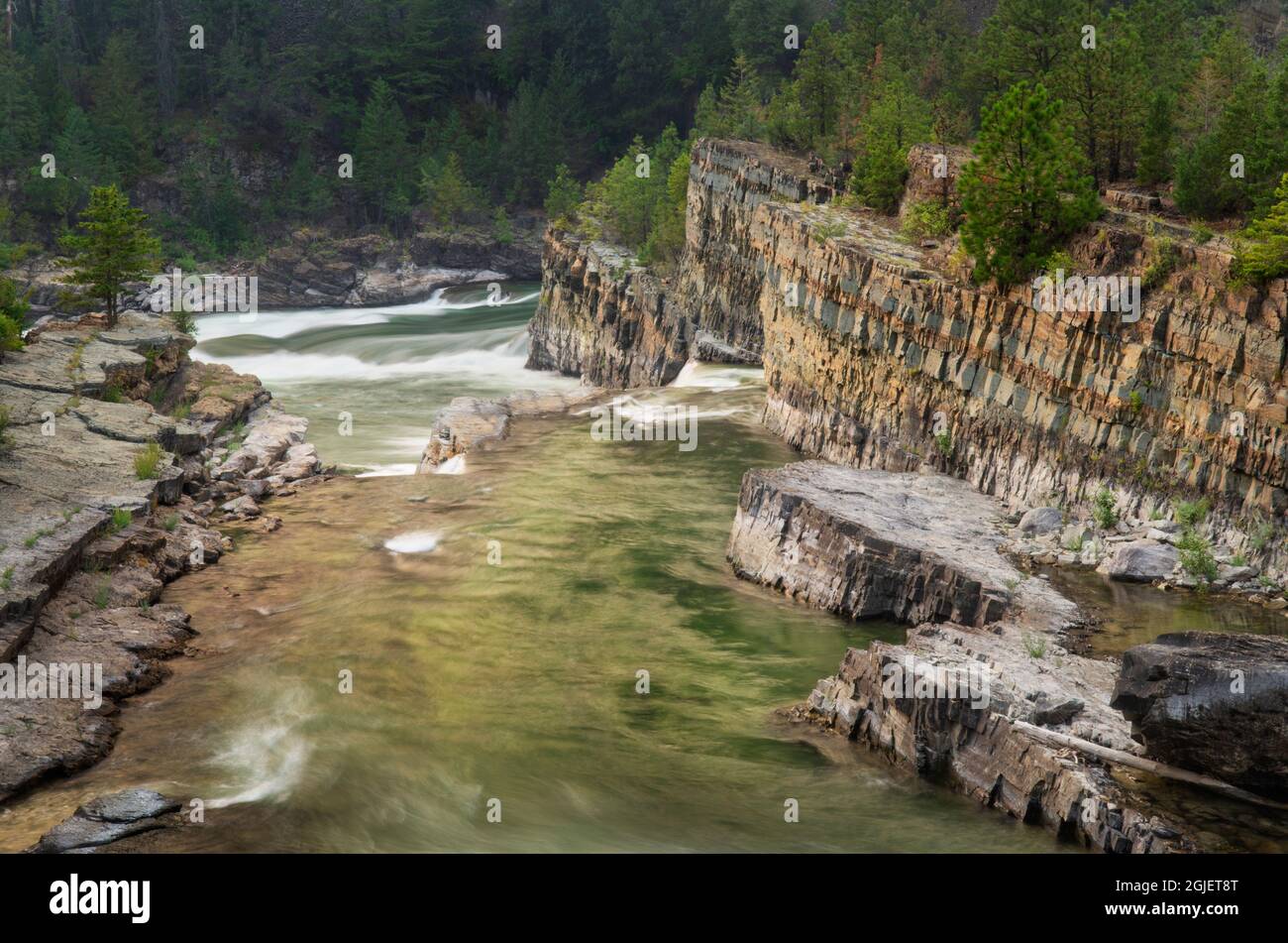 Kootenai Falls, Montana, a series of cascades on the Kootenai River ...