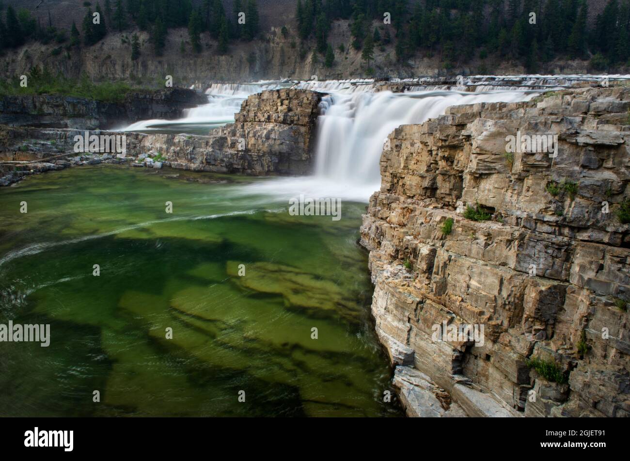 Kootenai Falls, Montana, a series of cascades on the Kootenai River ...