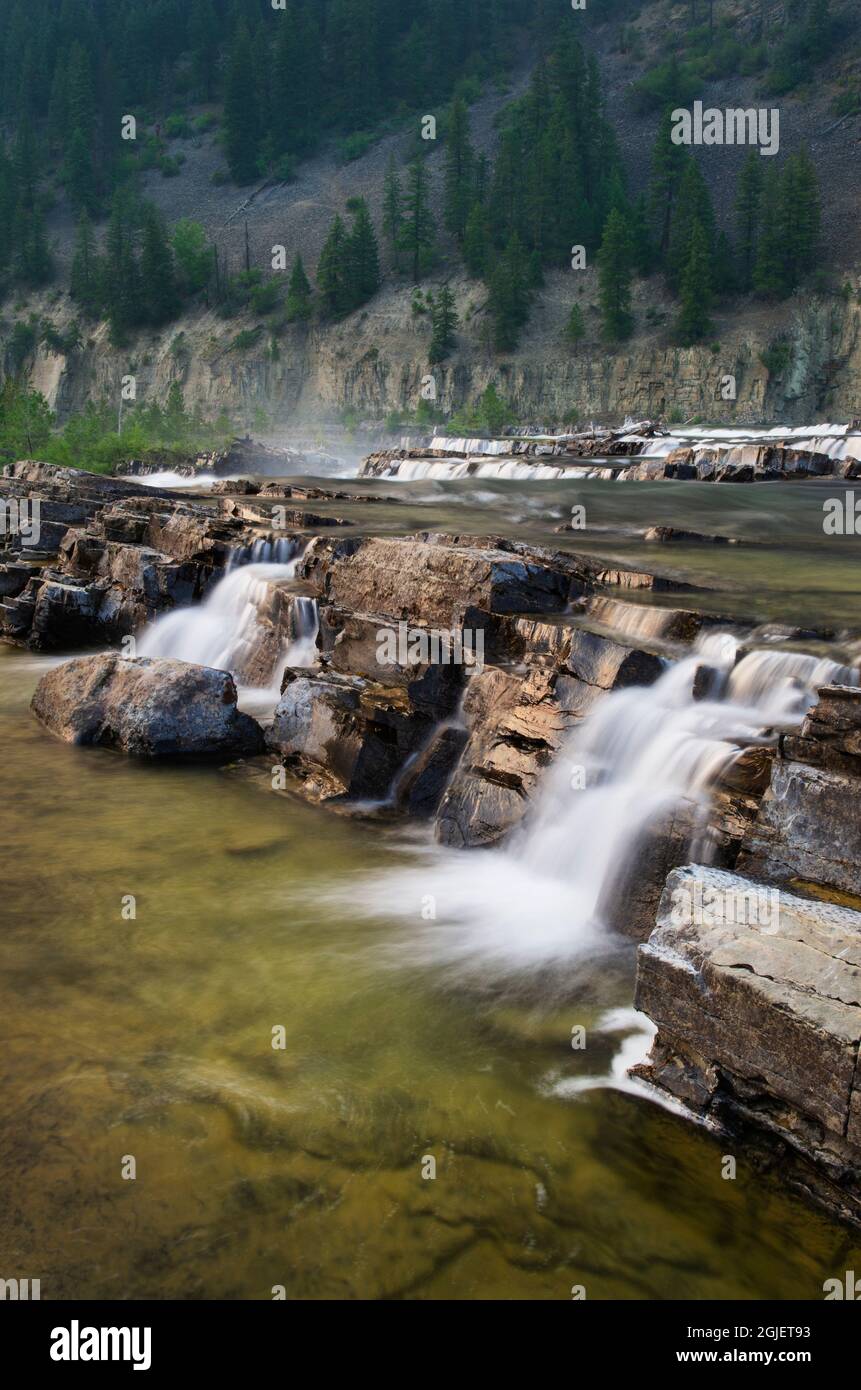 Kootenai Falls, Montana, a series of cascades on the Kootenai River ...
