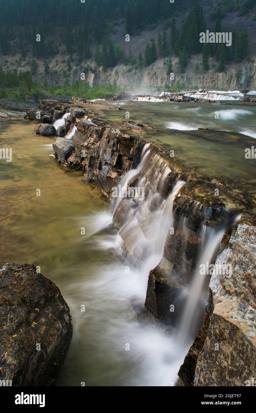Kootenai Falls, Montana, a series of cascades on the Kootenai River ...