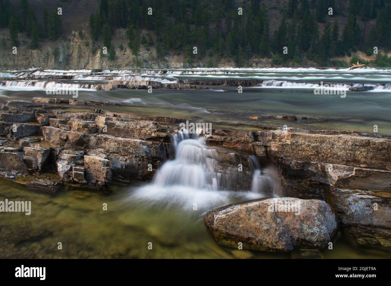 Kootenai Falls, Montana, a series of cascades on the Kootenai River ...