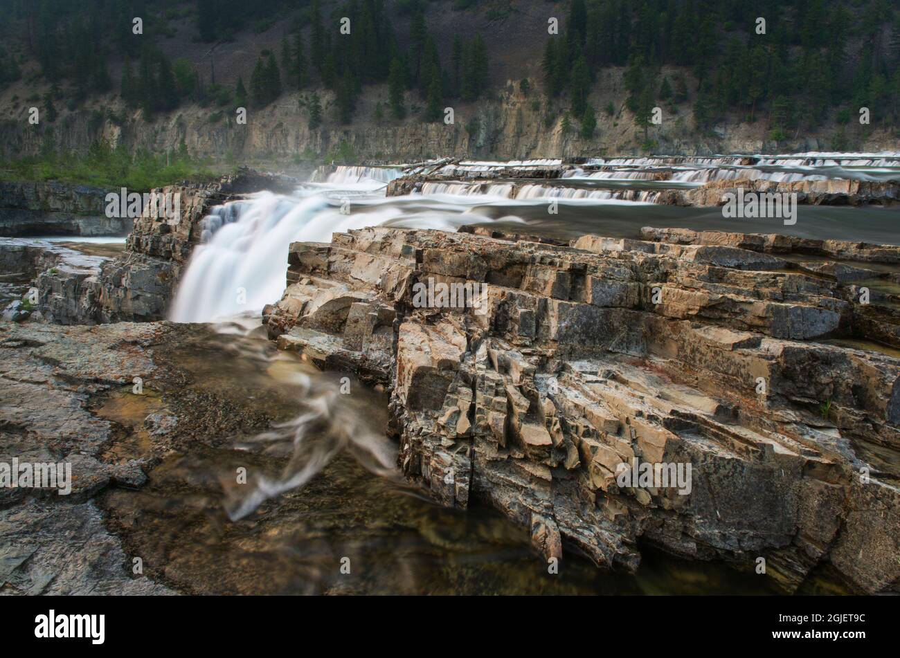 Kootenai Falls, Montana, a series of cascades on the Kootenai River ...