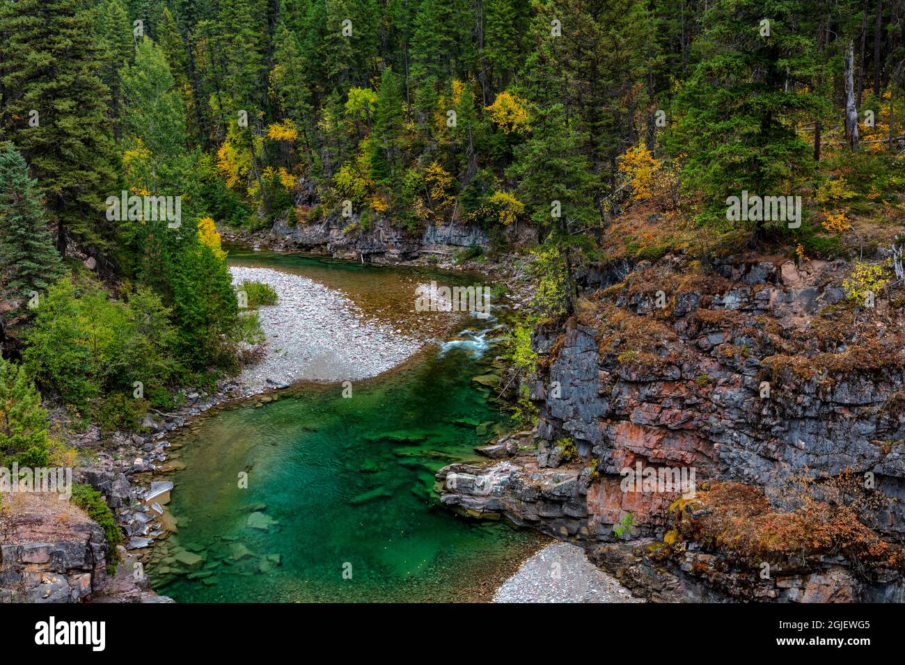 The Spotted Bear River in the Flathead National Forest, Montana, USA
