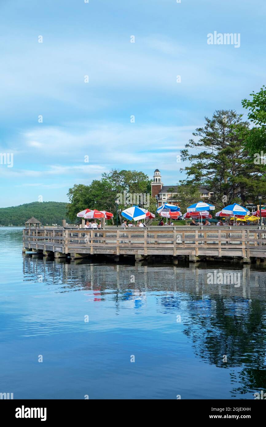 Town Dock, Lake Winnipesaukee, Meredith, New Hampshire, USA Stock Photo