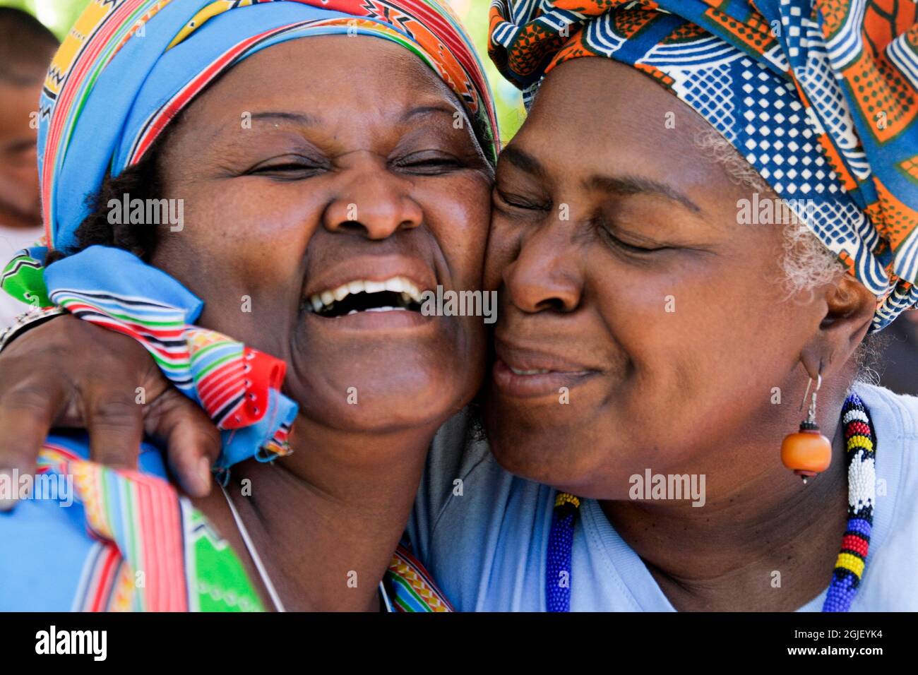 Santa Fe, New Mexico, USA. African women embrace Stock Photo Alamy
