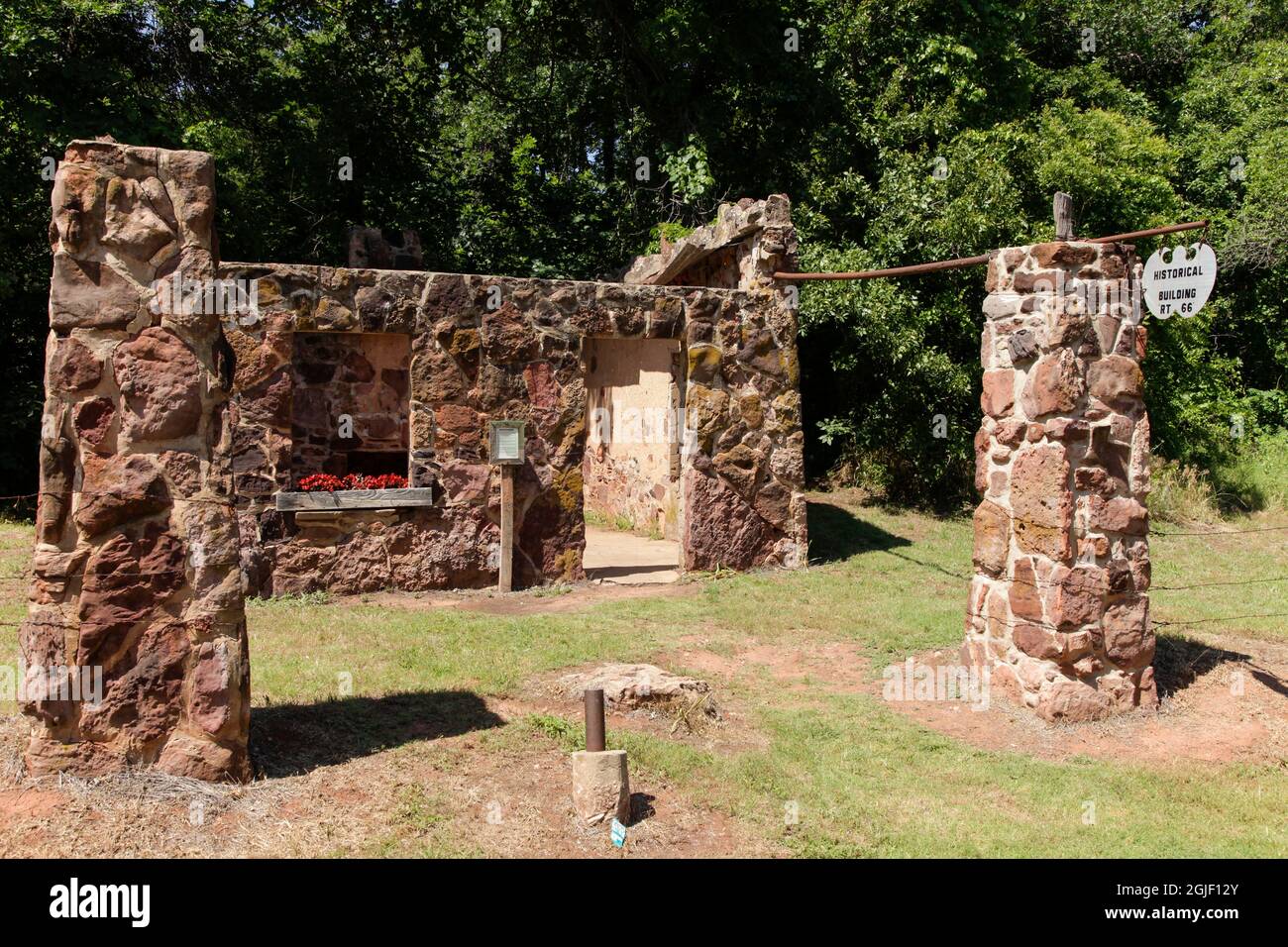 Warwick, Oklahoma, USA. Route 66. Rock of Ages gas station. Oldest