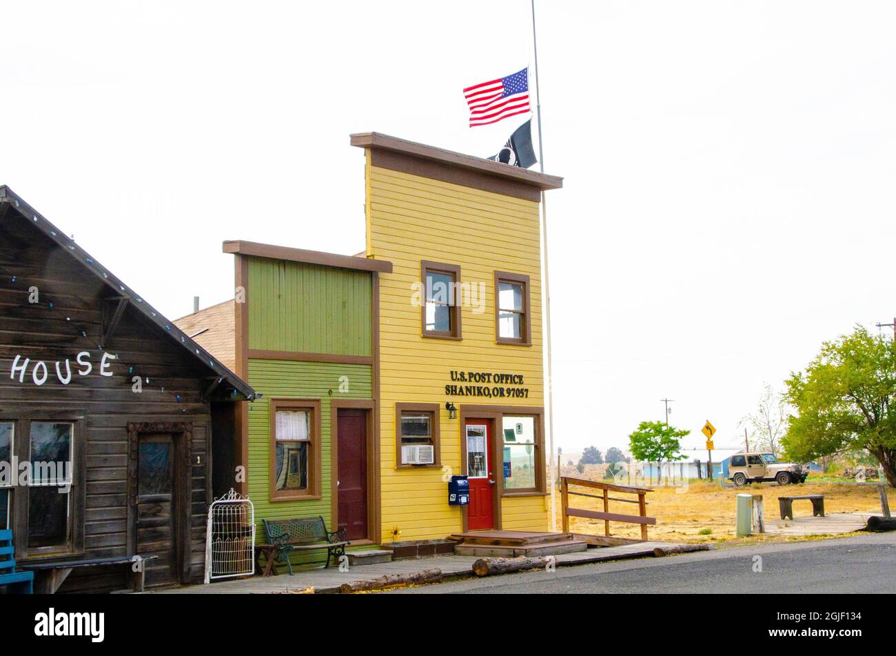 USA, Shaniko, Oregon, Historic Main Street Post Office Stock Photo