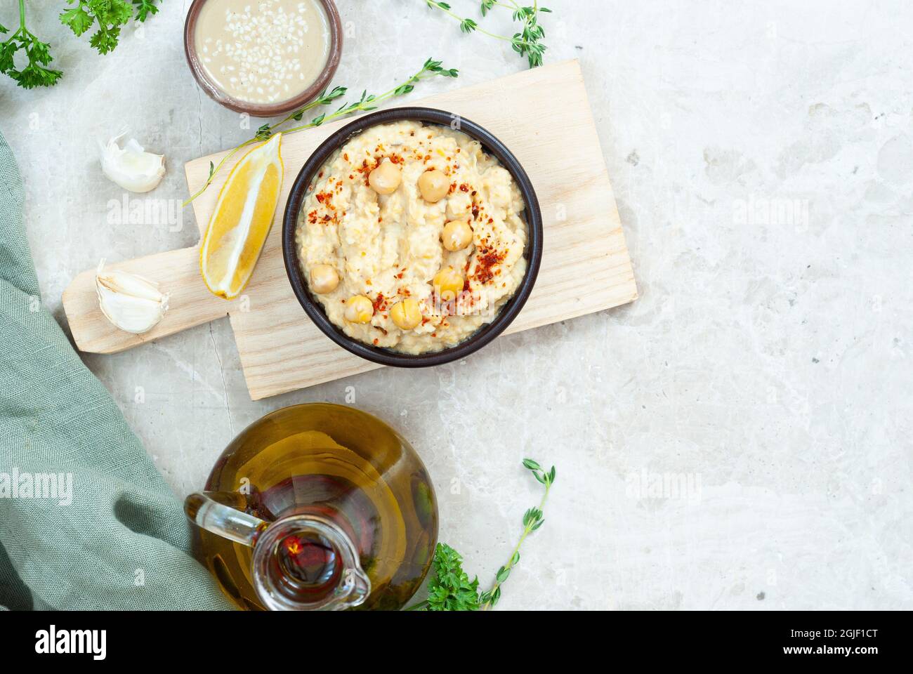 Hummus with black chickpea Stock Photo Alamy