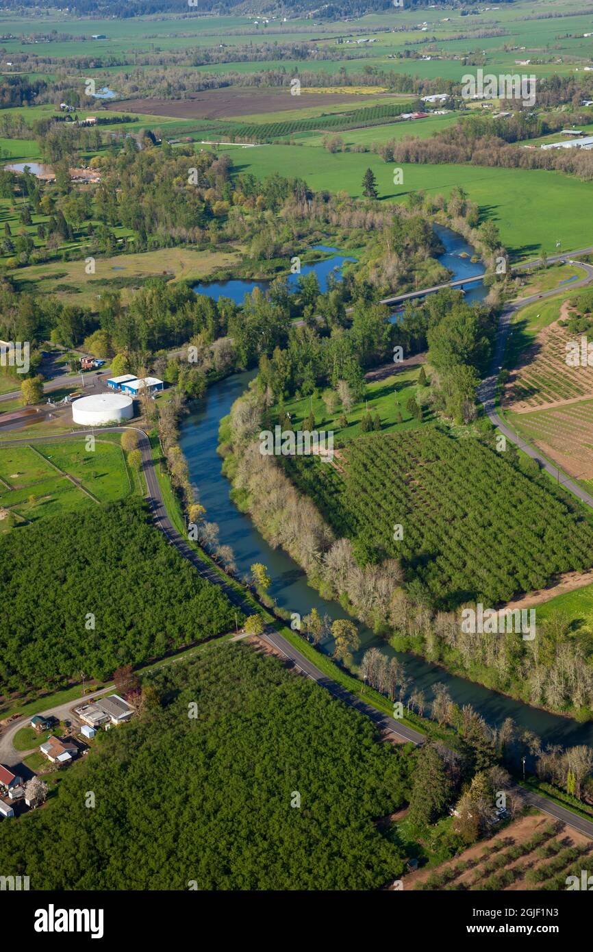 Aerial landscape near Creswell, Oregon Stock Photo Alamy