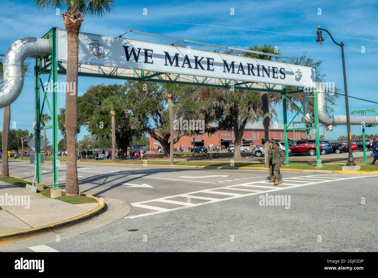 Parris island marine sign hires stock photography and images Alamy