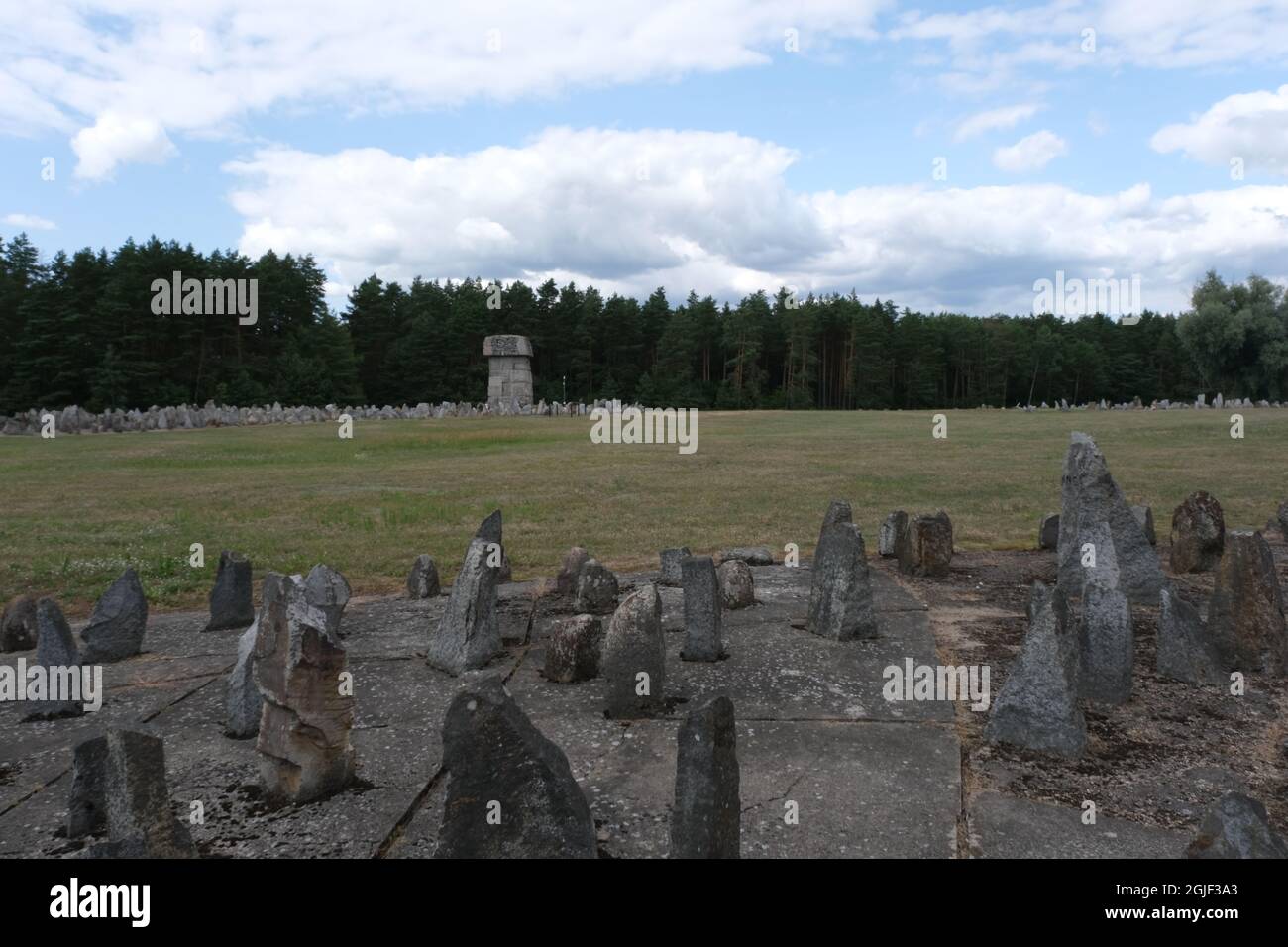 Treblinka, Poland - July 22, 2021: Extermination camp Treblinka. Memorial site. Summer cloudy day Stock Photo