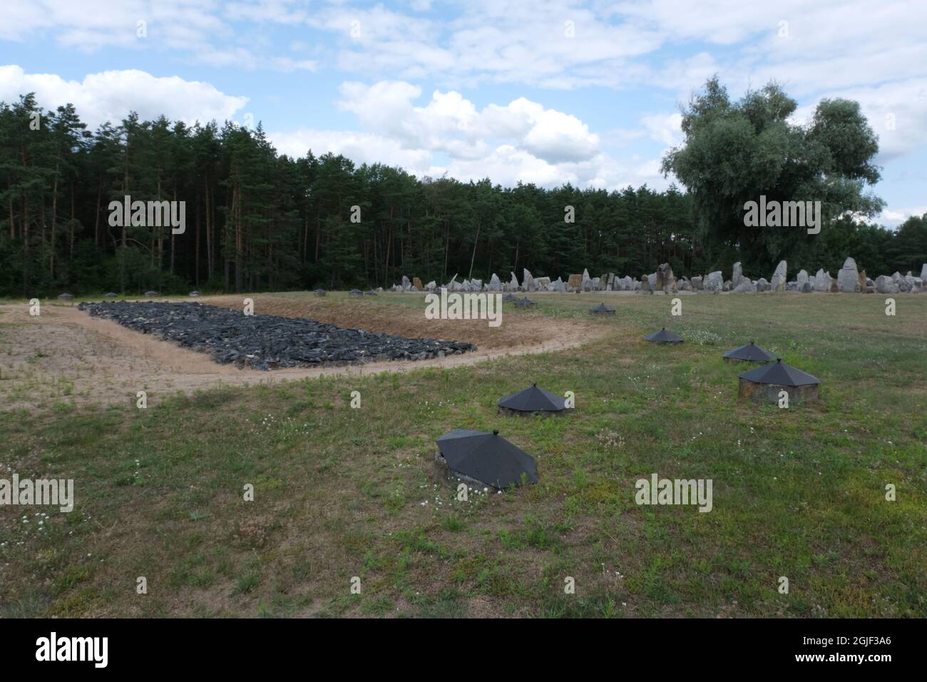 Treblinka, Poland - July 22, 2021: Extermination camp Treblinka. Memorial site. Summer cloudy day Stock Photo