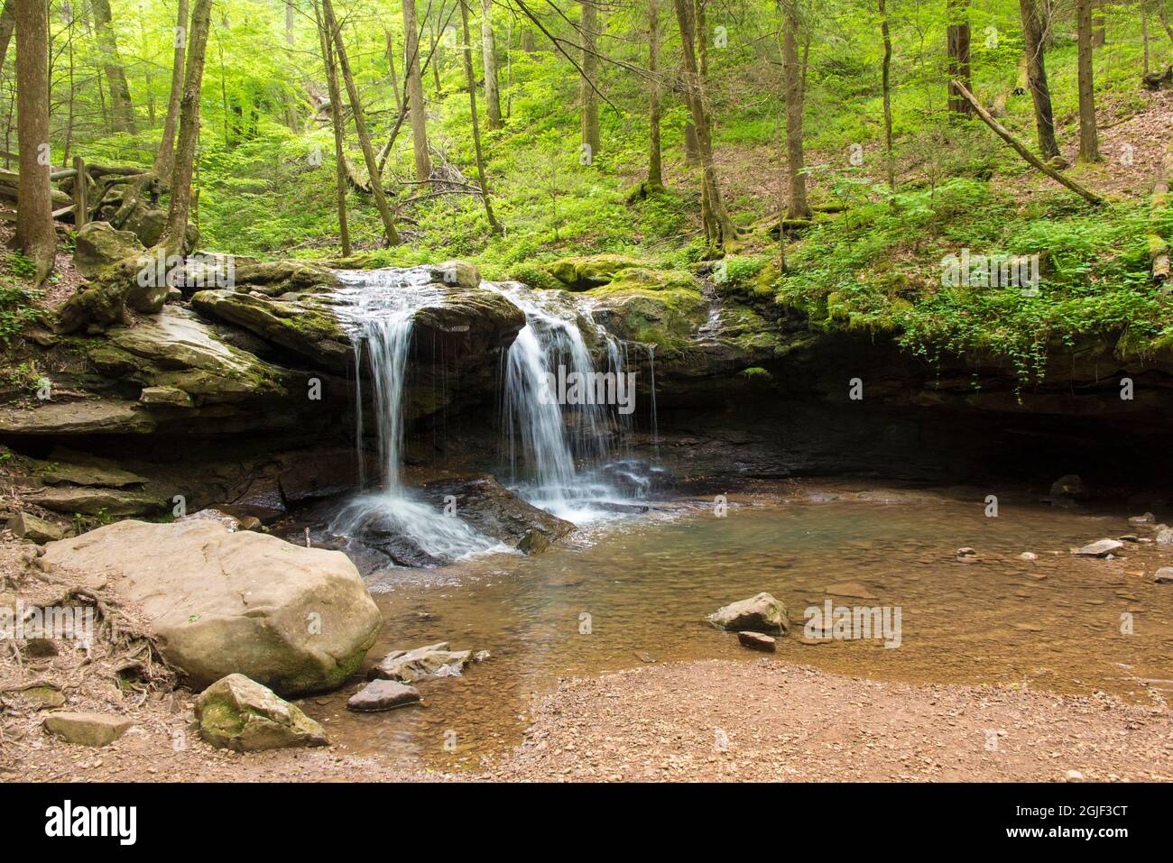 USA, Tennessee. Deboard Falls in Frozen Head State Park Tennessee Stock