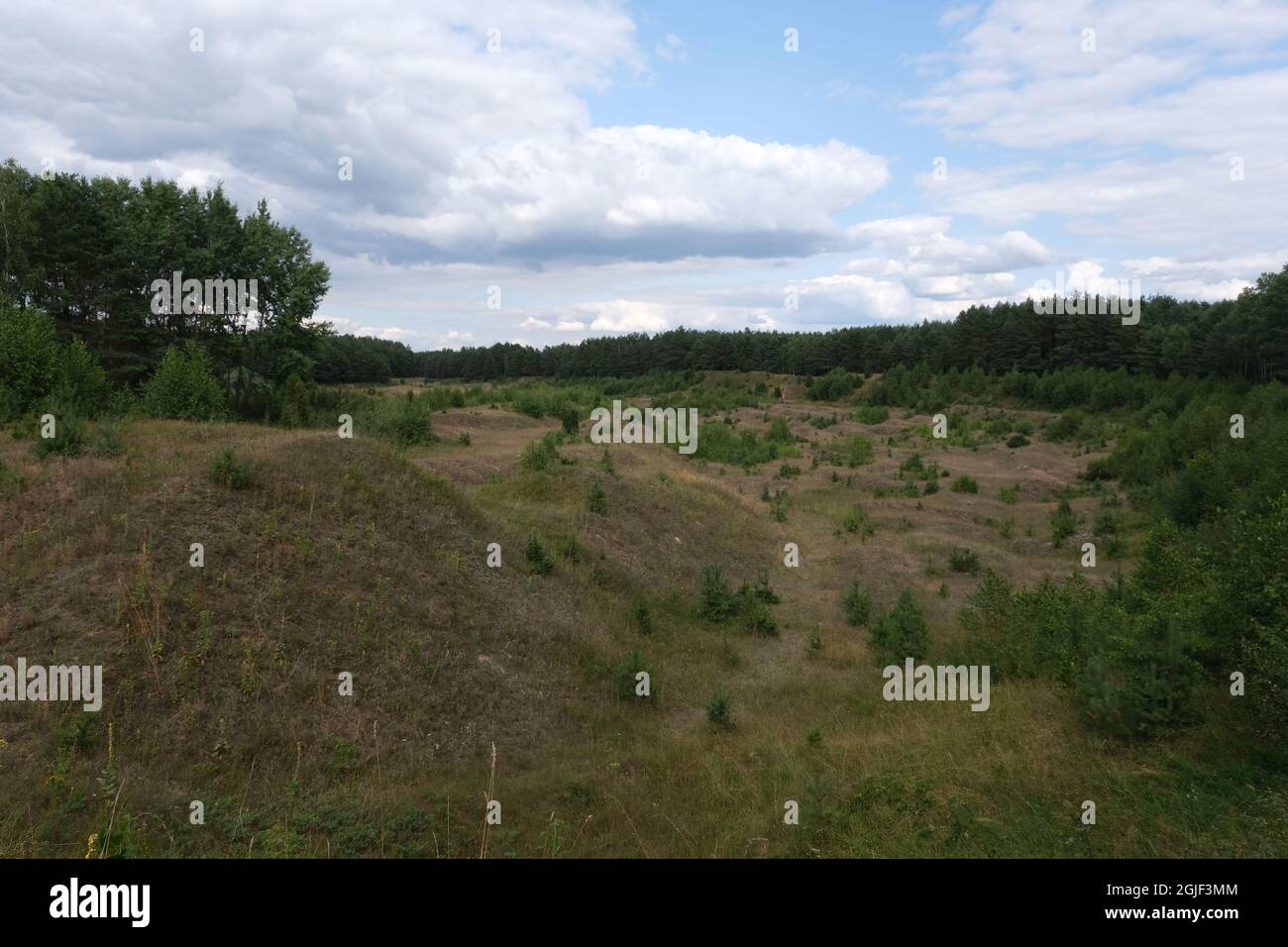 Treblinka, Poland - July 22, 2021: Extermination, execution and labor camp Treblinka. Quarry. Memorial site. Summer cloudy day Stock Photo